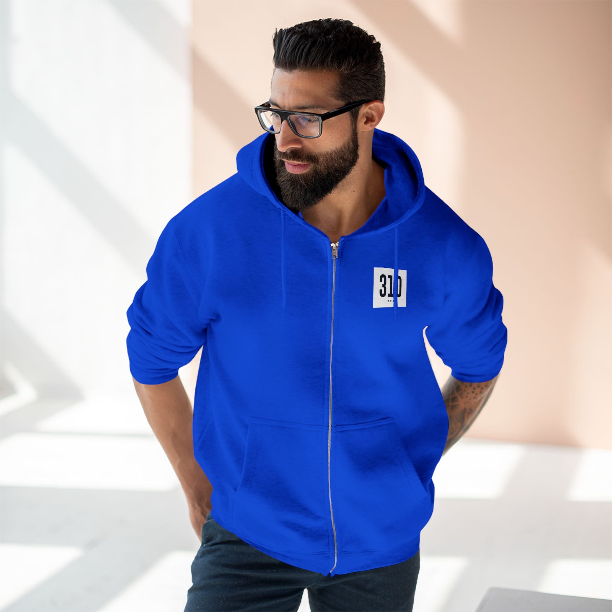 310 LA Street Style Unisex Zip Hoodie, Comfortable Layer, Great for Athleisure, Urban Fashion, Casual Wear