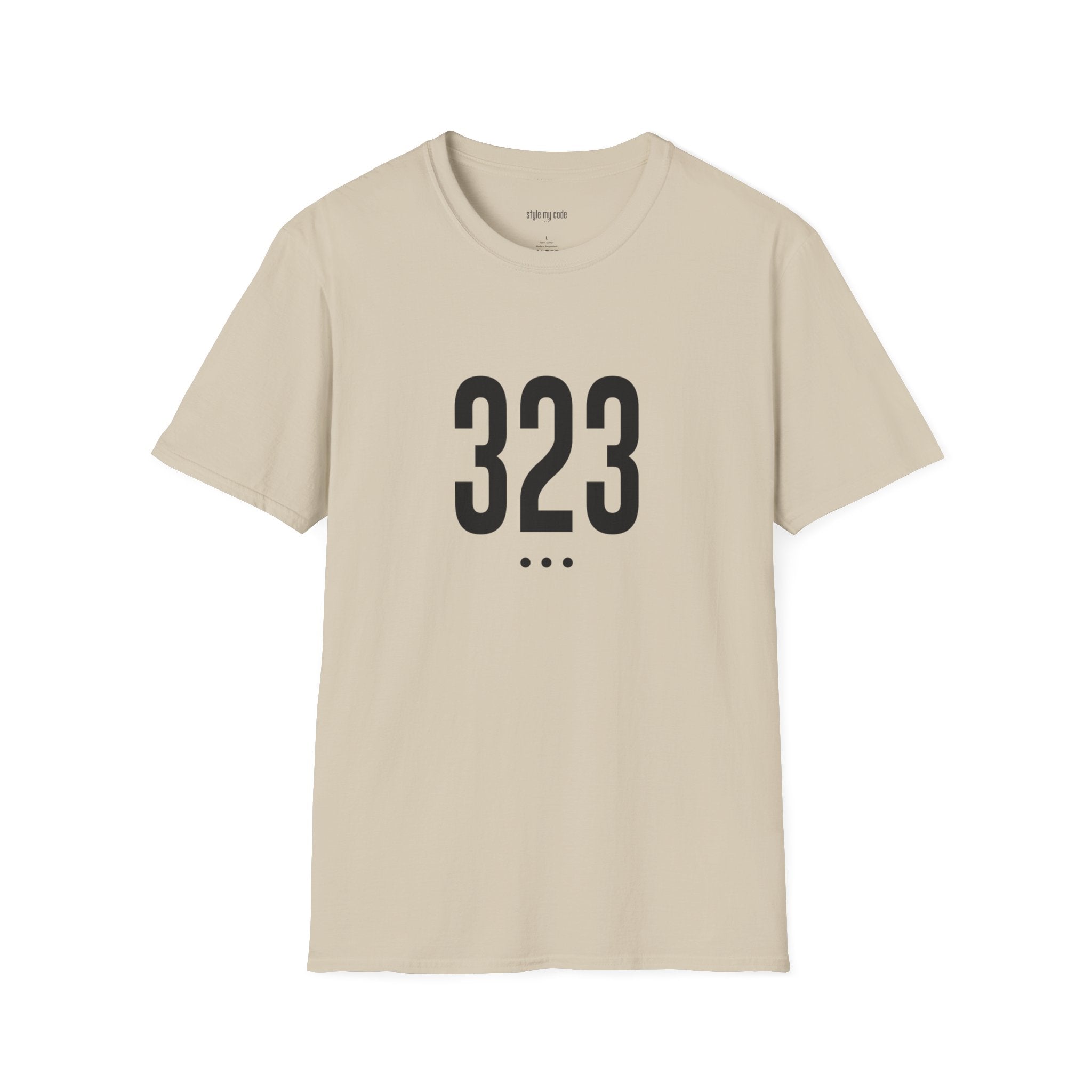 323 Black Logo Front T-Shirt