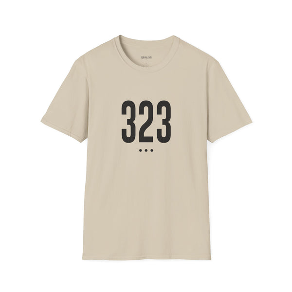 323 Black Logo Front T-Shirt