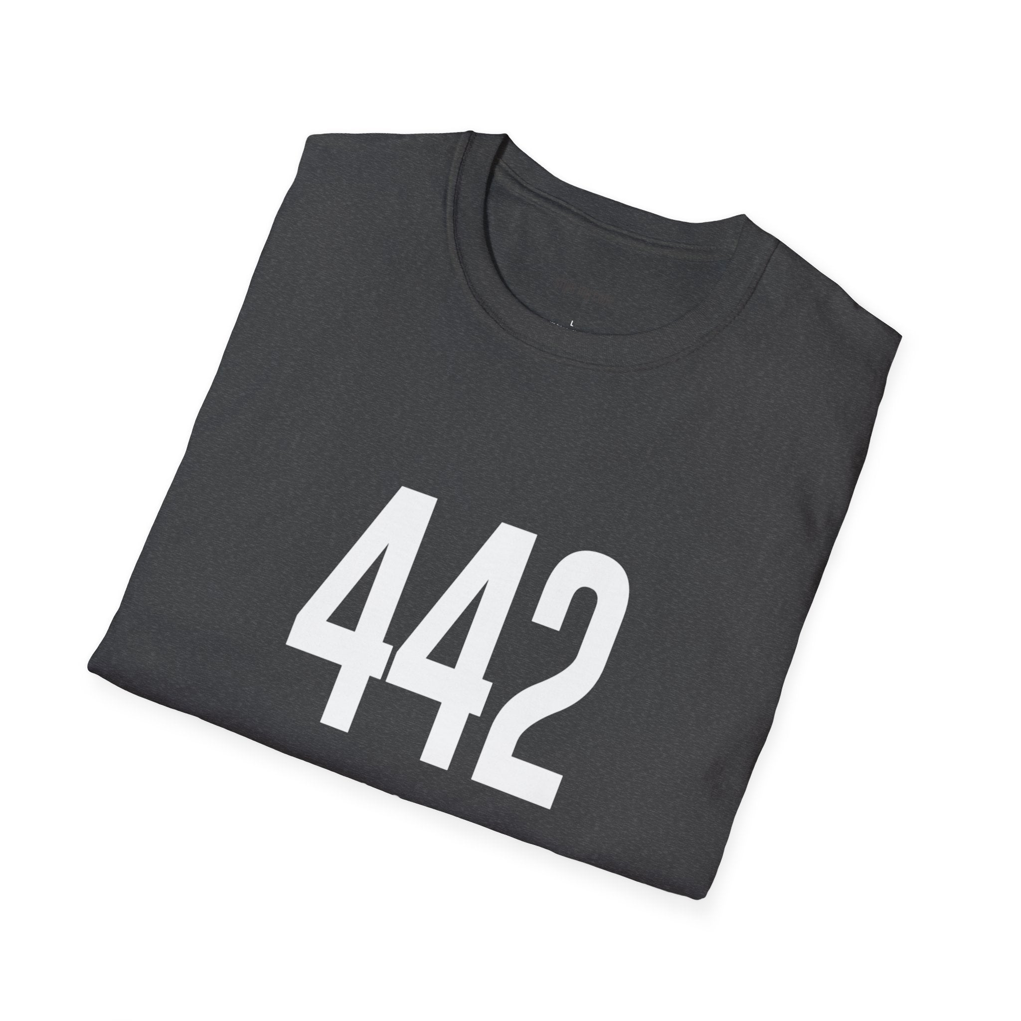 442 White Logo Front Unisex Softstyle T-Shirt