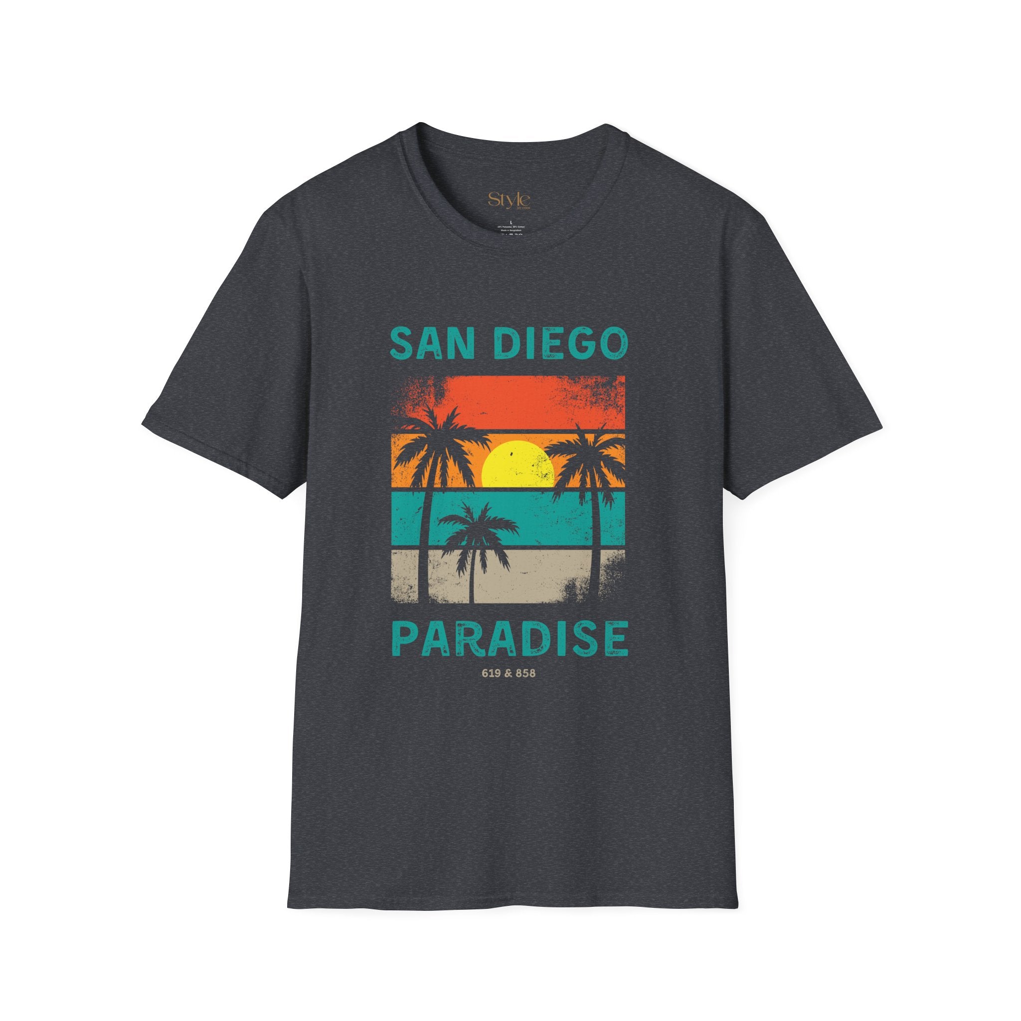 San Diego Paradise Unisex Softstyle T-Shirt, Summer Vibe Tee, Beach Lover Gift, Vacation Apparel, Casual Wear, Travel T-Shirt