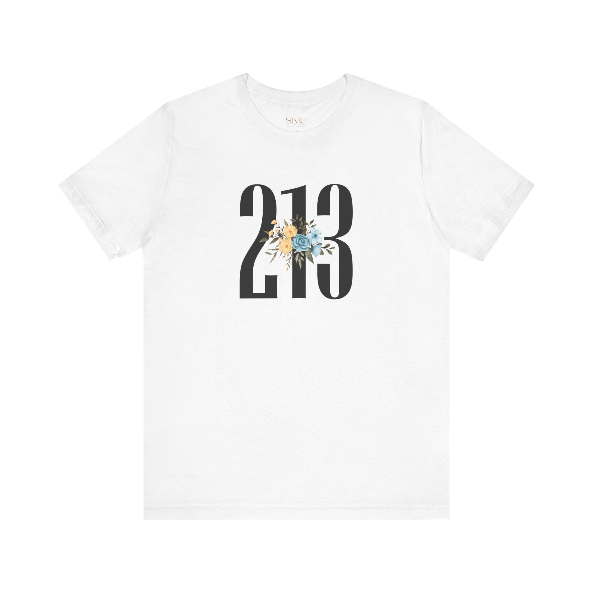 Floral 213 Tee - Unisex Jersey Short Sleeve T-Shirt, Botanical Graphic Tee, Casual Gift, Everyday Wear, Vintage Style, Birthday Gift