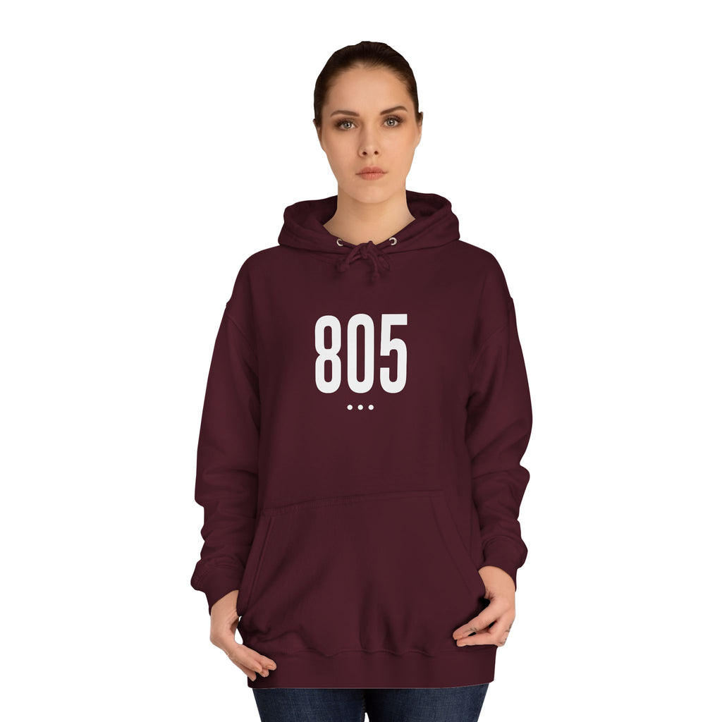 805 White Logo Front Unisex Hoodie