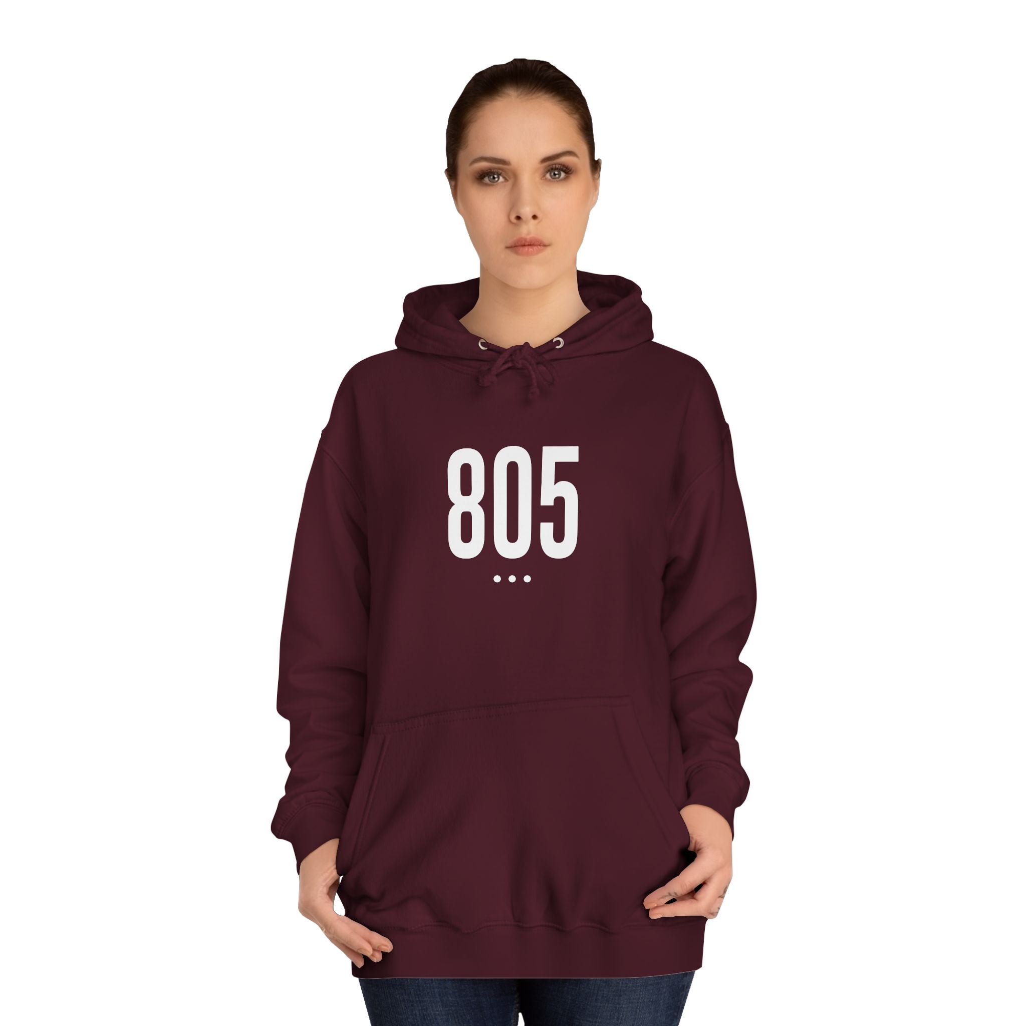 805 White Logo Front Unisex Hoodie