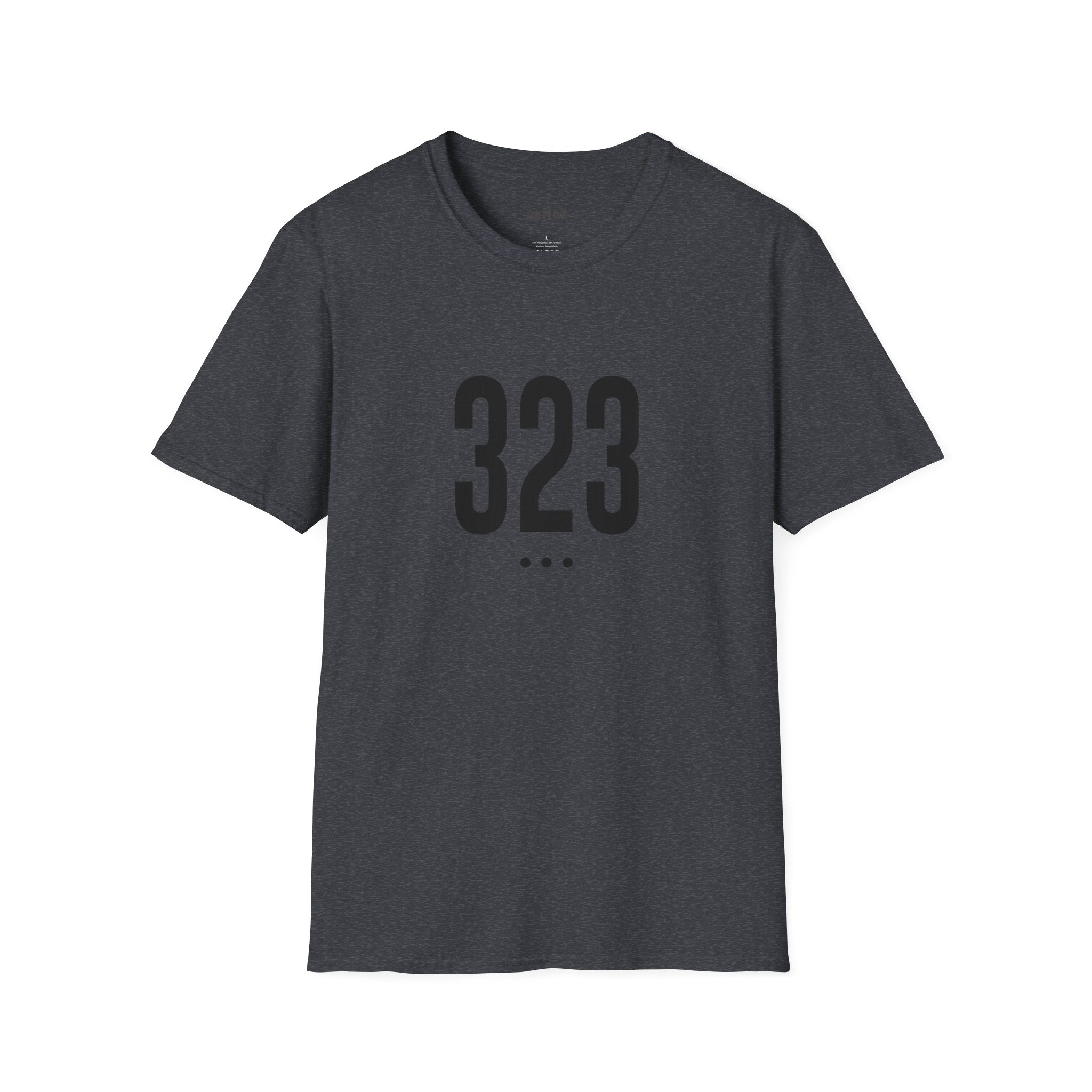 323 Black Logo Front T-Shirt