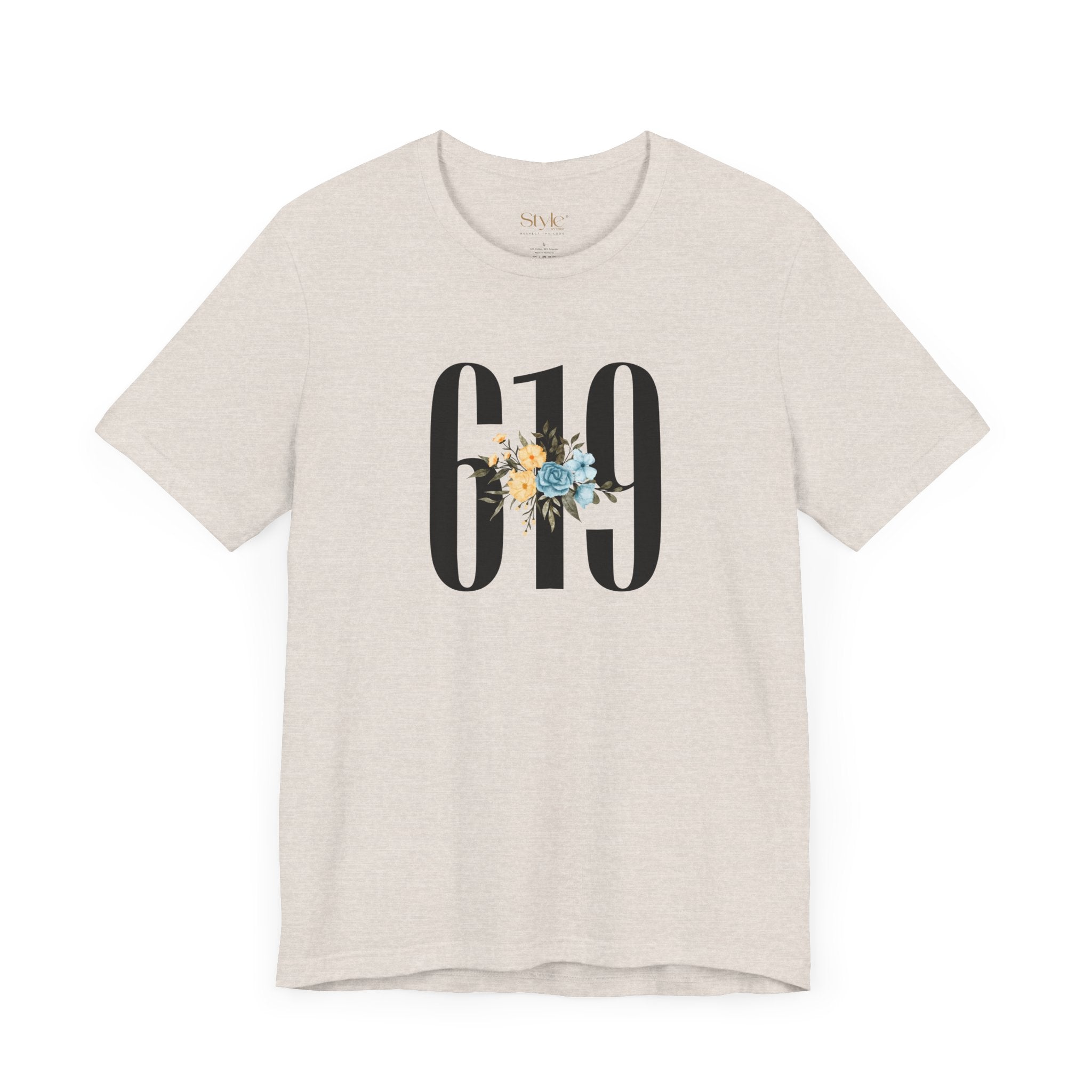 Floral 619 Unisex Tee - Casual, Gift, Birthday, Floral Design, Vintage Style
