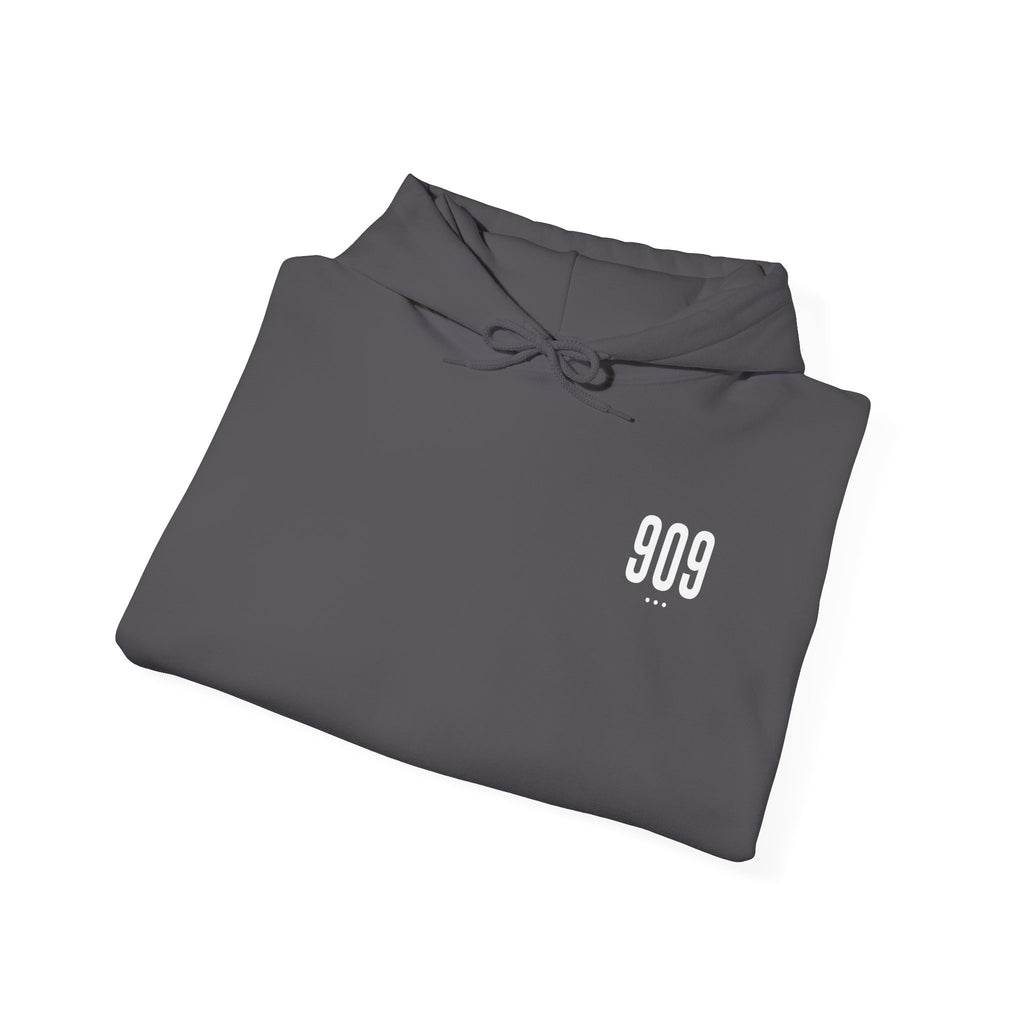 909 White Logo Hoodie