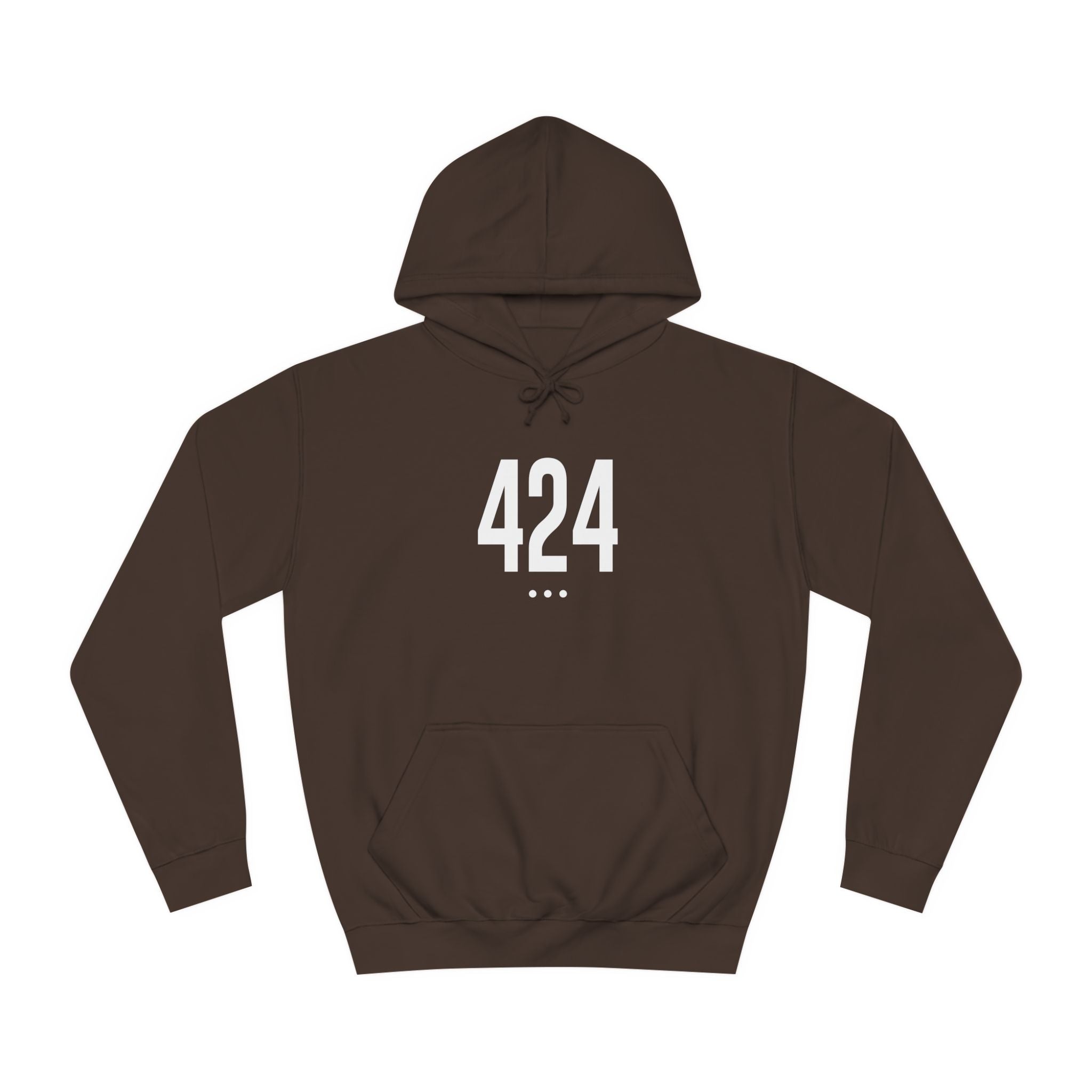 424 White Logo Front Unisex College Hoodie