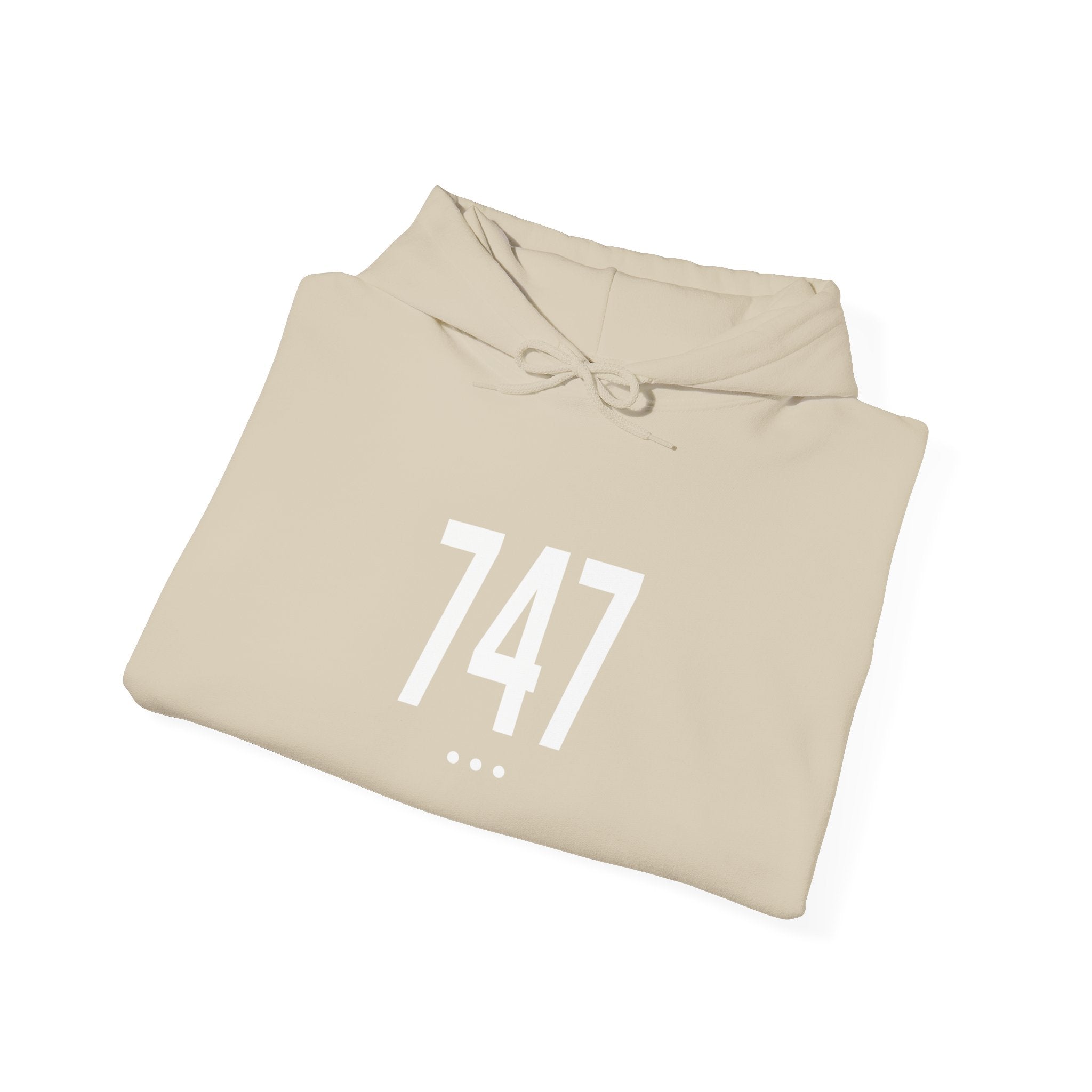 747 White Logo Front Hoodie