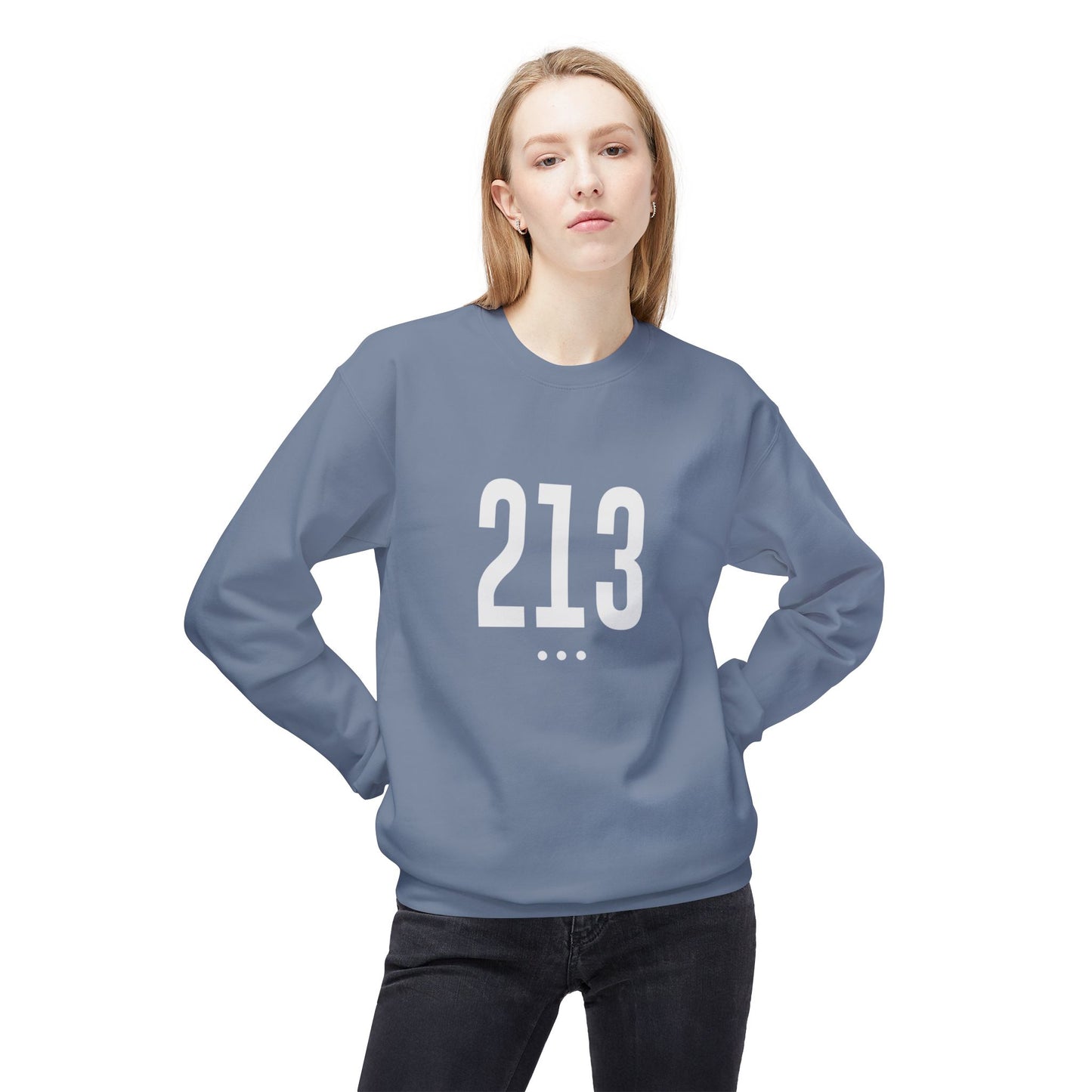 213 White Logo Front Unisex Sweatshirt