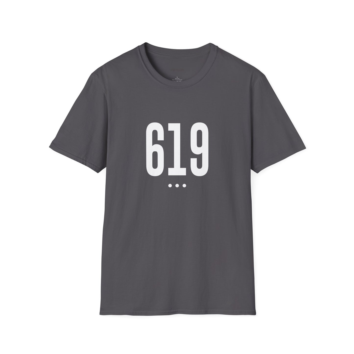 619 White Logo Front Unisex Softstyle T-Shirt