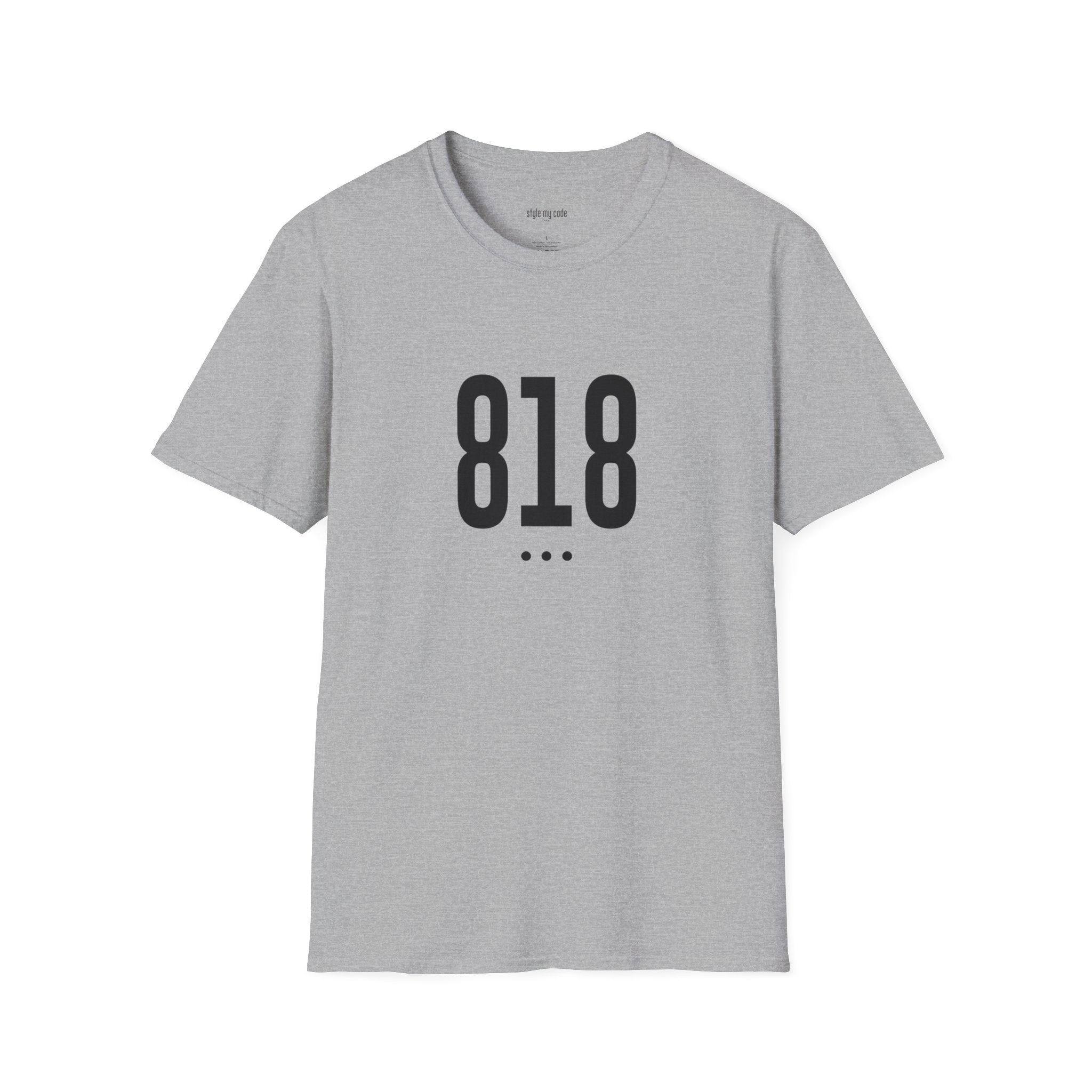 818 Black Logo Front Soft-Style T-Shirt