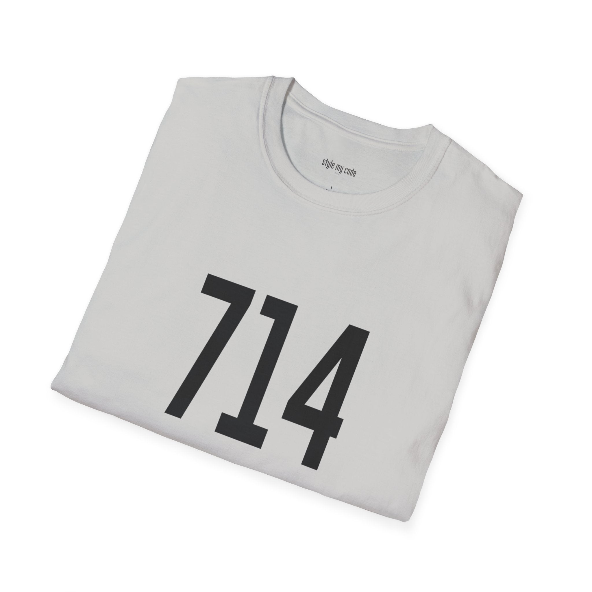 714 Black Logo Front T-Shirt
