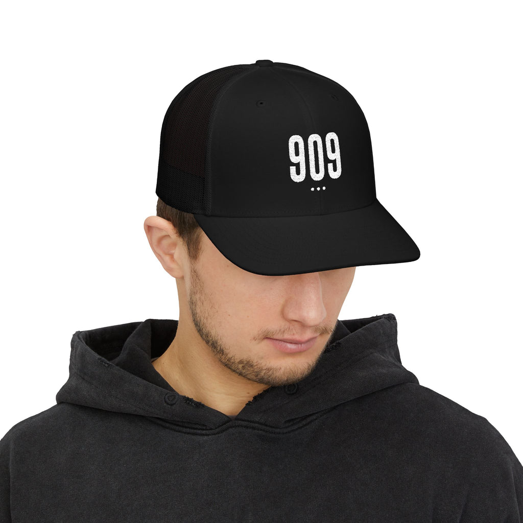 Stylish Snapback Trucker Cap with Embroidered '909' - Perfect for Casual Outings, Festivals, Gifts, Everyday Wear, and Sports!