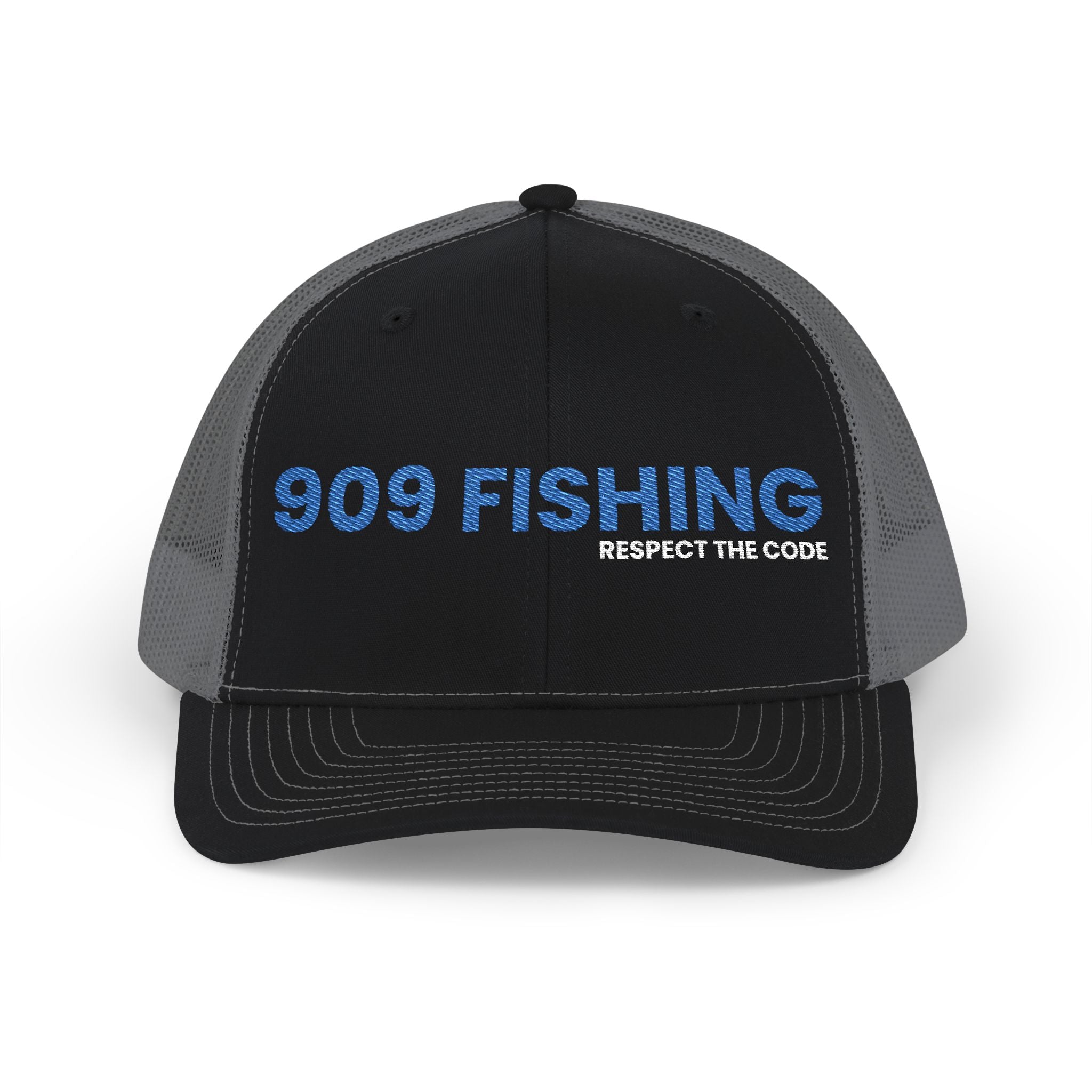 '909 Fishing' Embroidered Stylish Snapback Trucker Cap - Perfect for Casual Outings, Festivals, Gifts, Everyday Wear, and Sports!