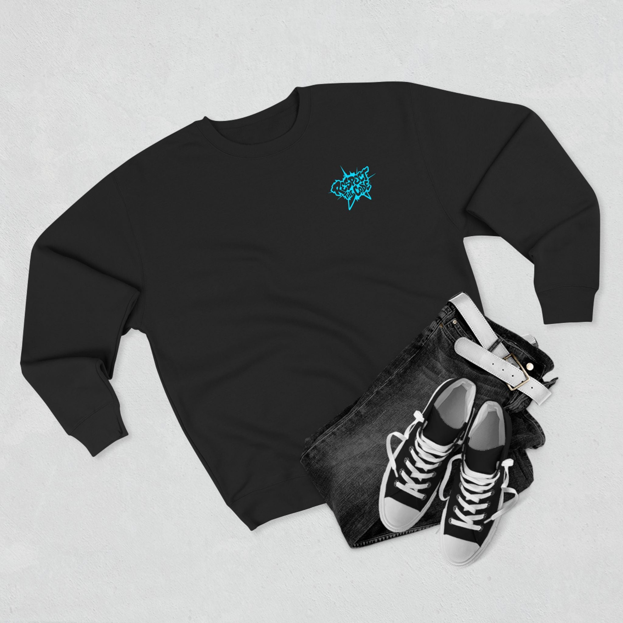 "Respect the Code" Crewneck Sweatshirt — Streetwear Graphic Pullover