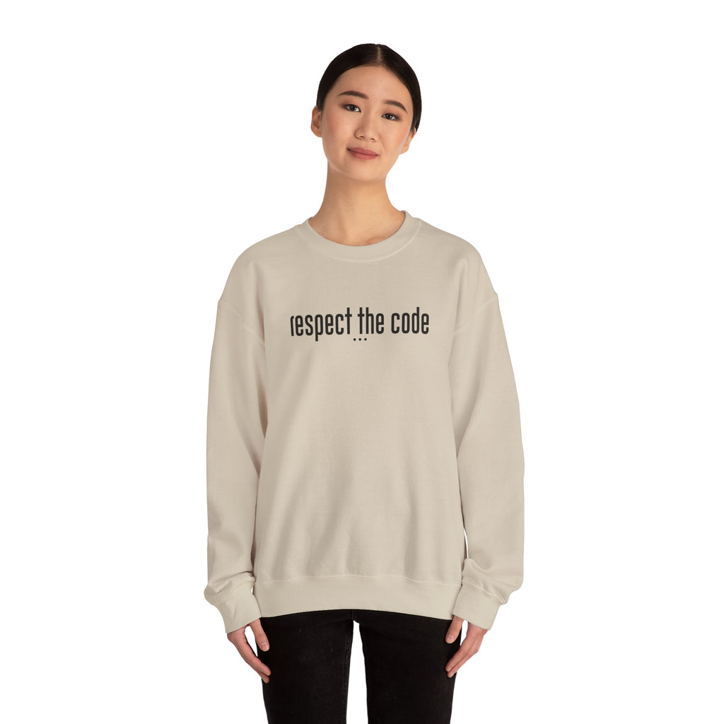 Black "Respect the Code" Crewneck Sweatshirt