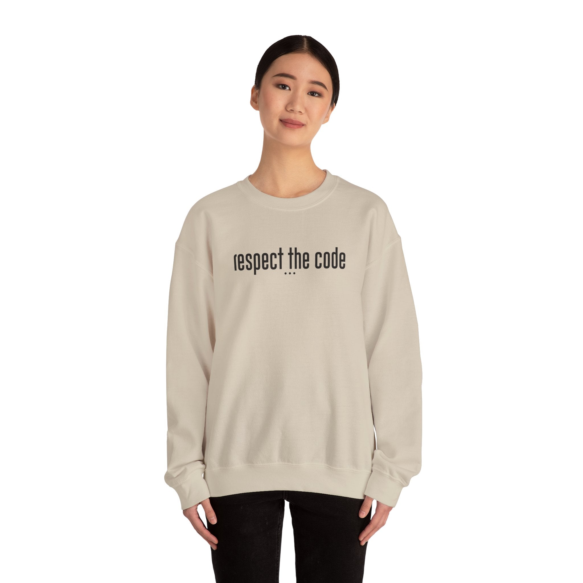 Black "Respect the Code" Crewneck Sweatshirt
