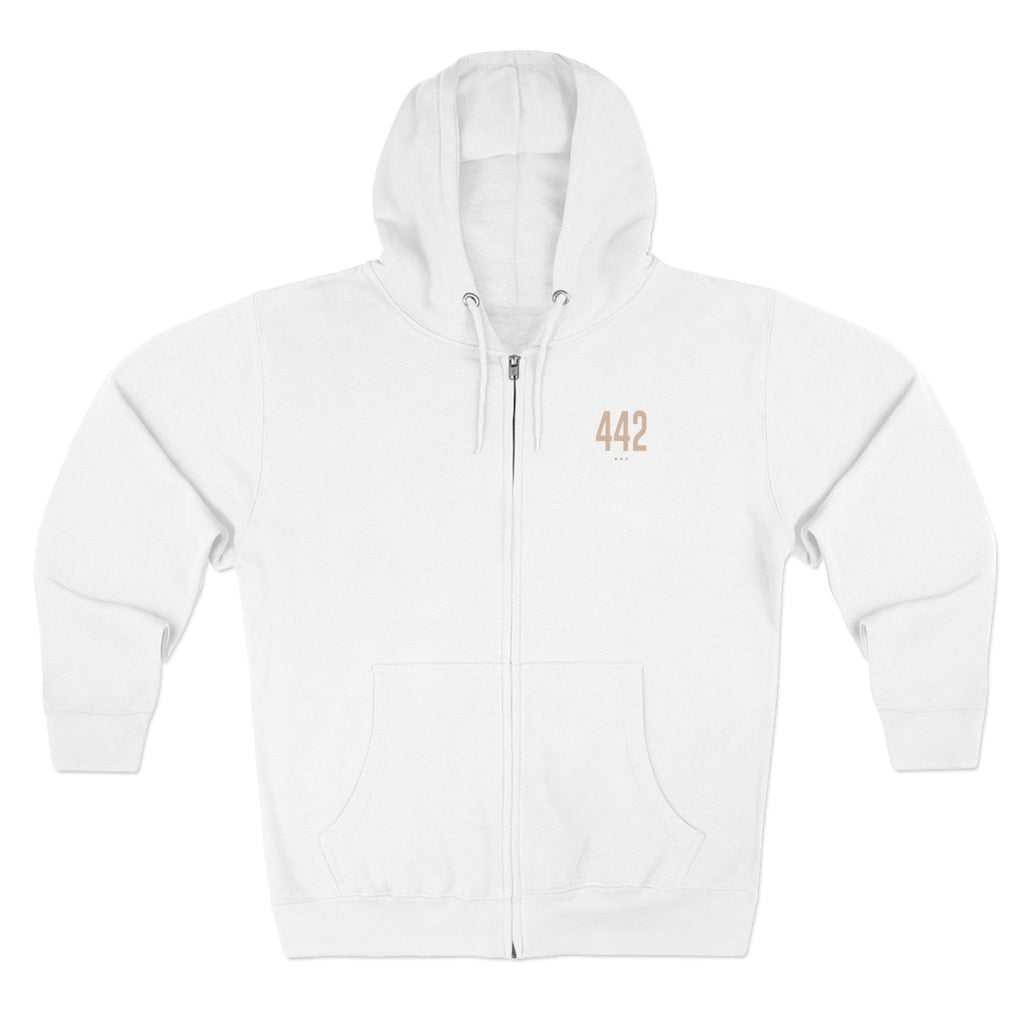 442 -  White Zip Hoodie