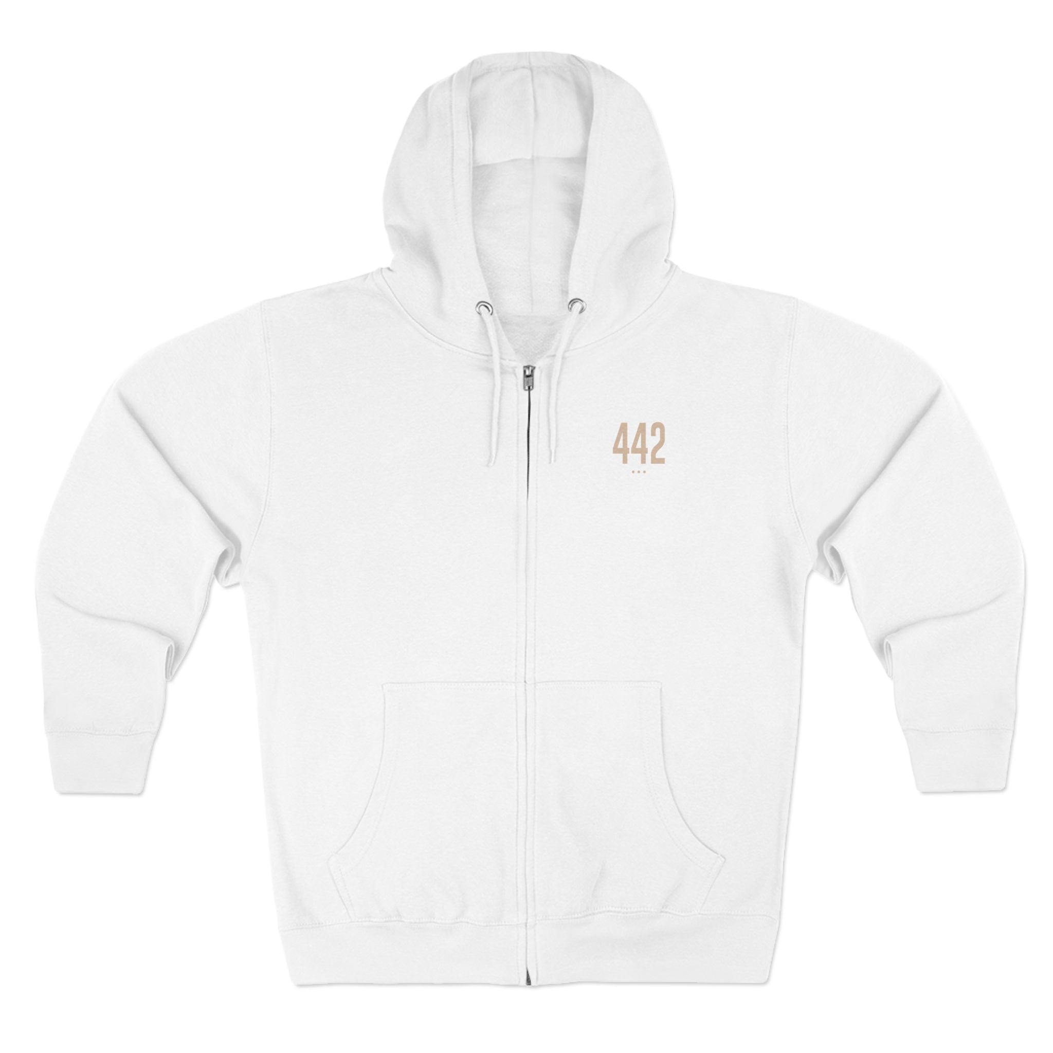 442 -  White Zip Hoodie