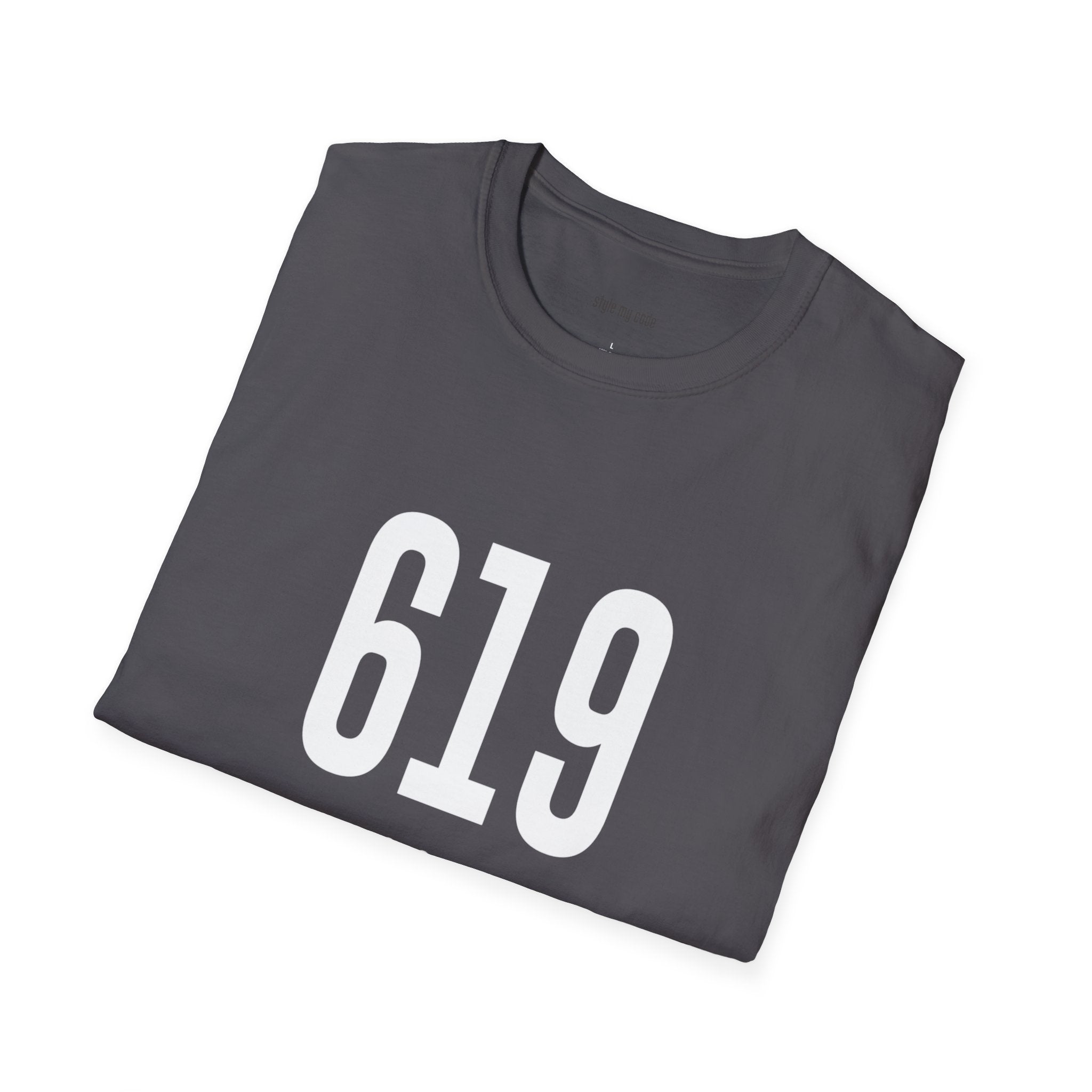 619 White Logo Front Unisex Softstyle T-Shirt