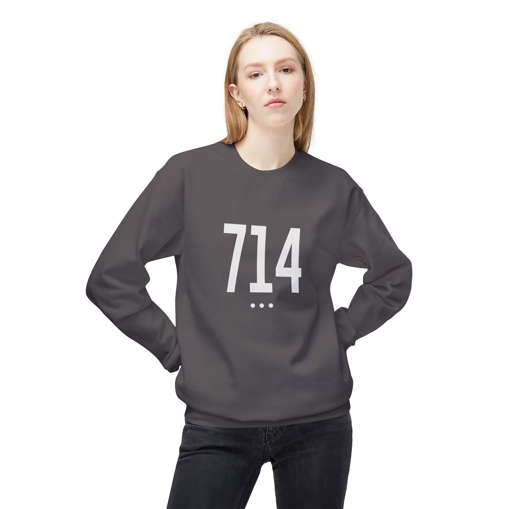 714 White Logo Front Sweatshirt