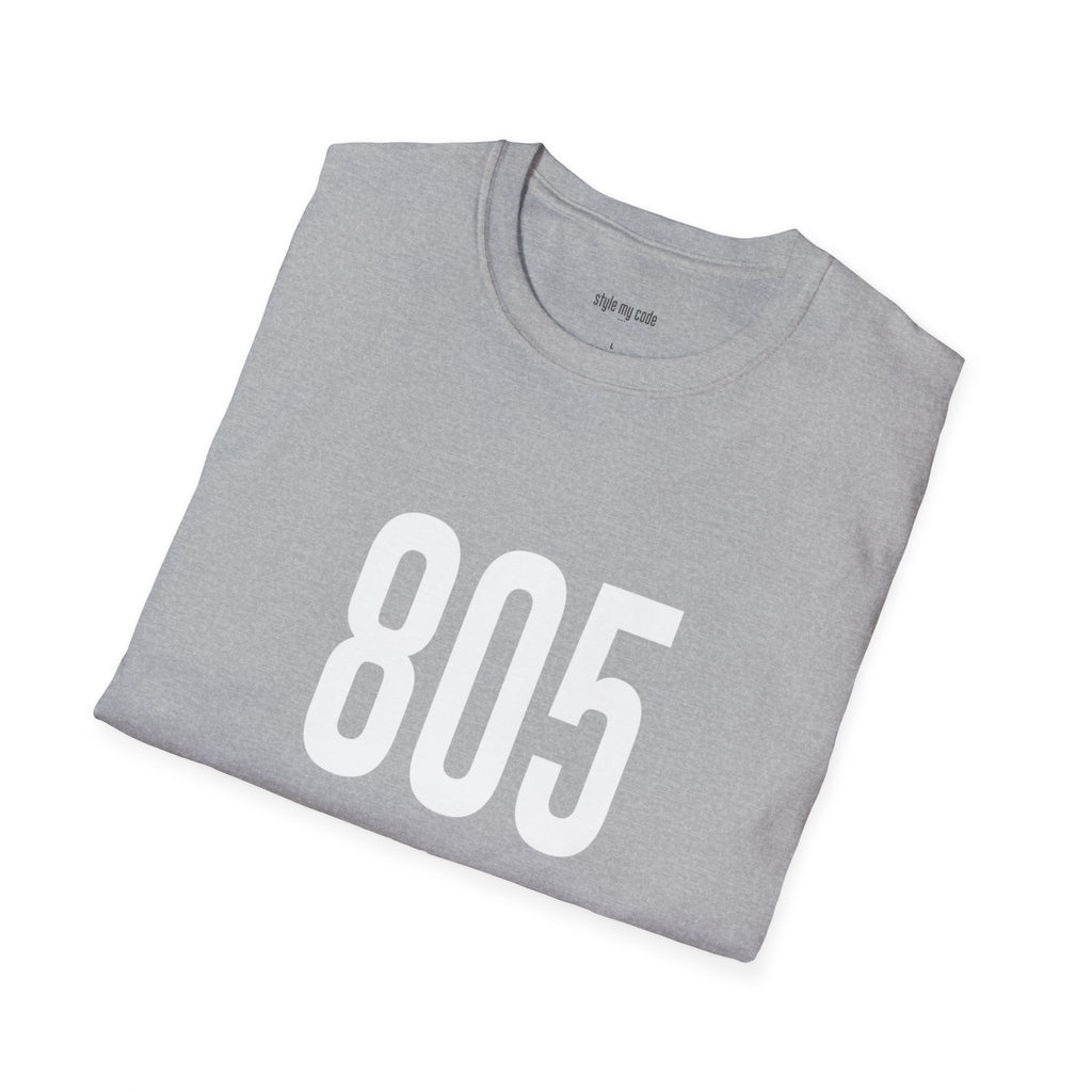 805 White Logo Front Unisex Soft-style T-Shirt