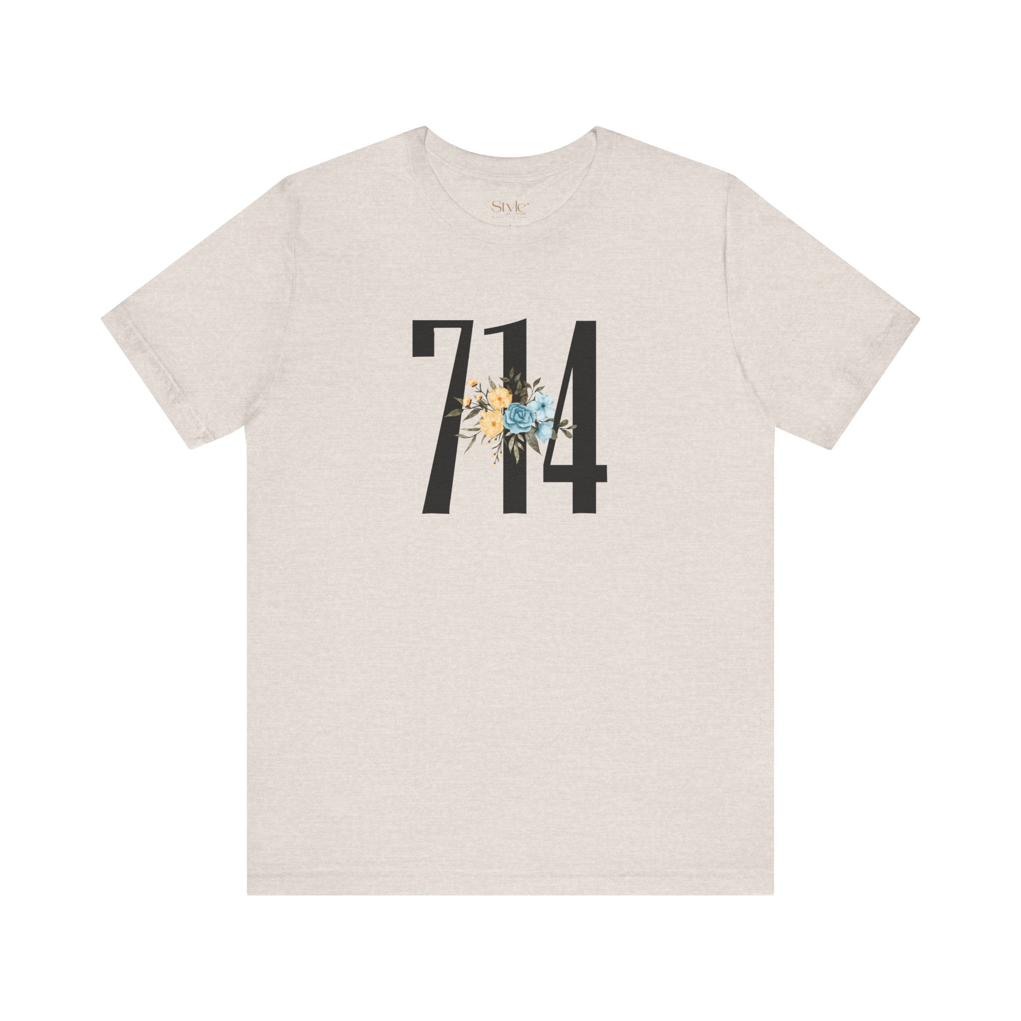 Floral 714 Unisex Tee - Casual, Gift, Birthday, Floral Design, Vintage Style
