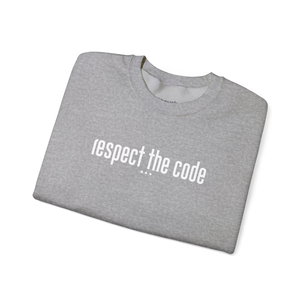 White "Respect the Code" Crewneck Sweatshirt