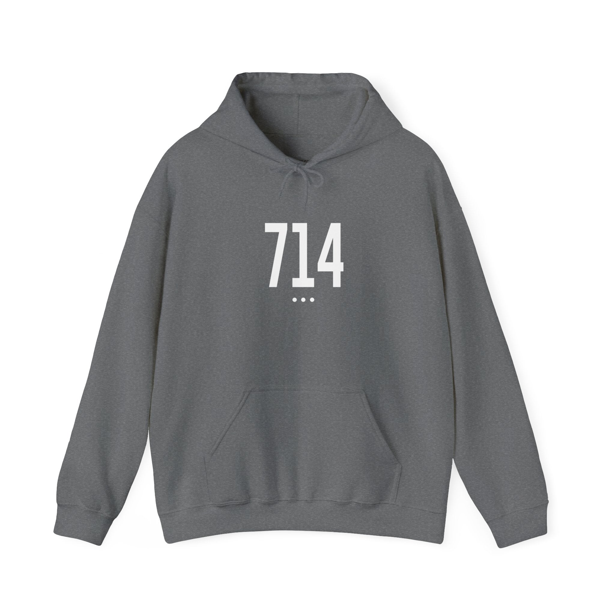 714 White Logo Front Hoodie