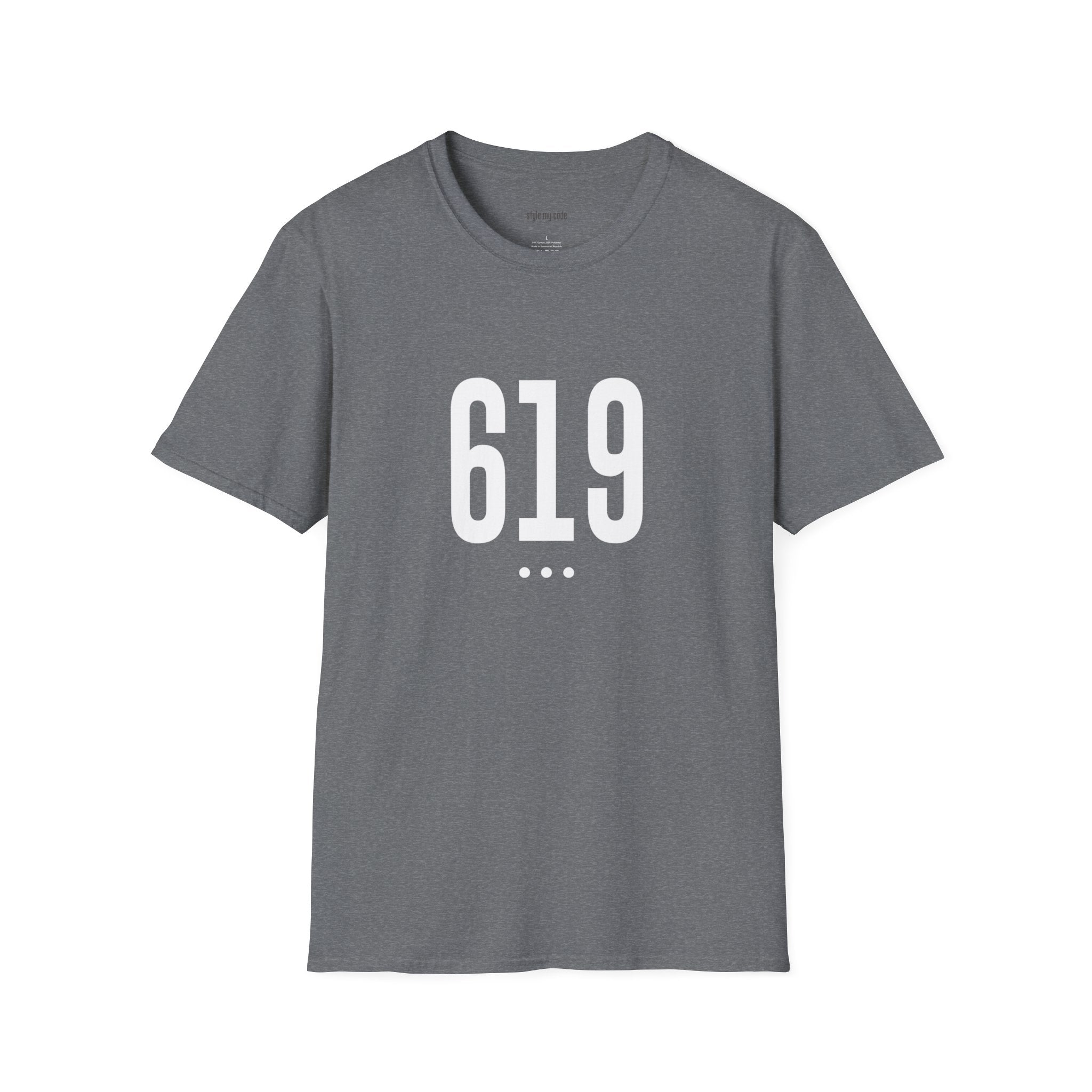 619 White Logo Front Unisex Softstyle T-Shirt