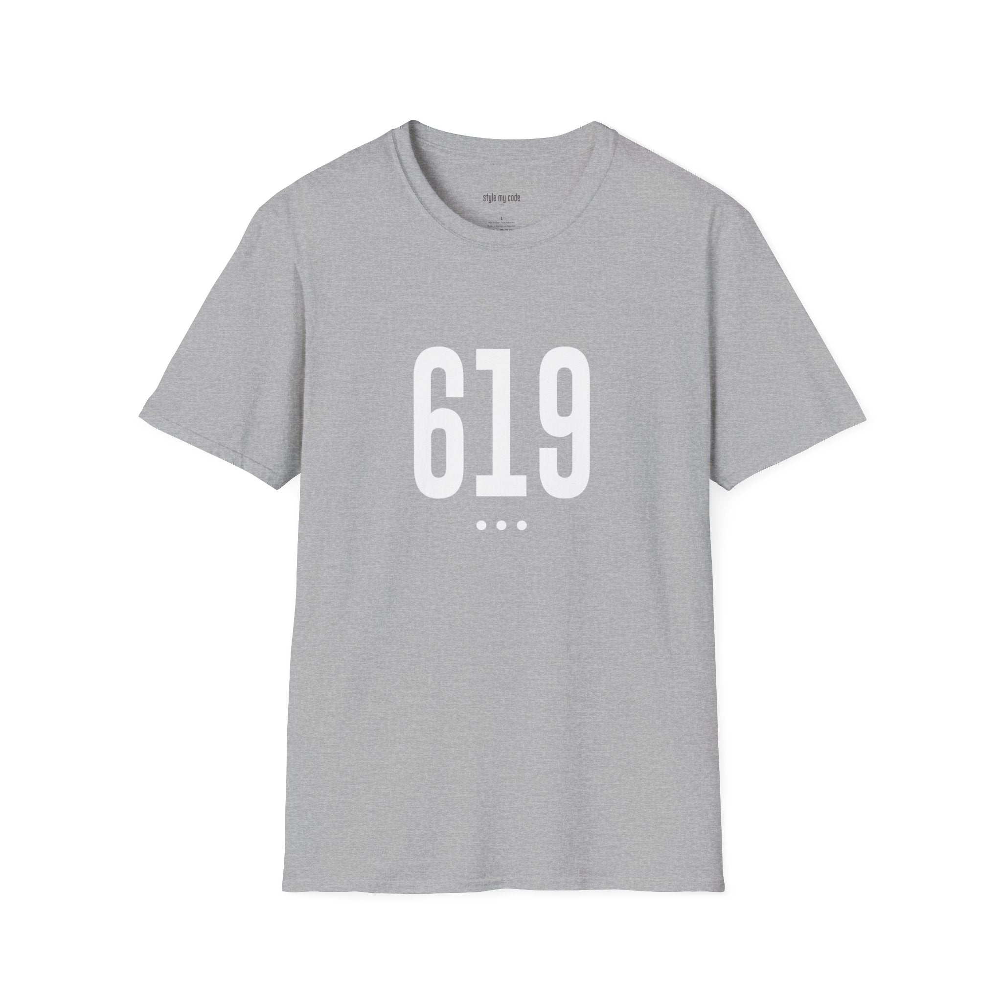 619 White Logo Front Unisex Softstyle T-Shirt