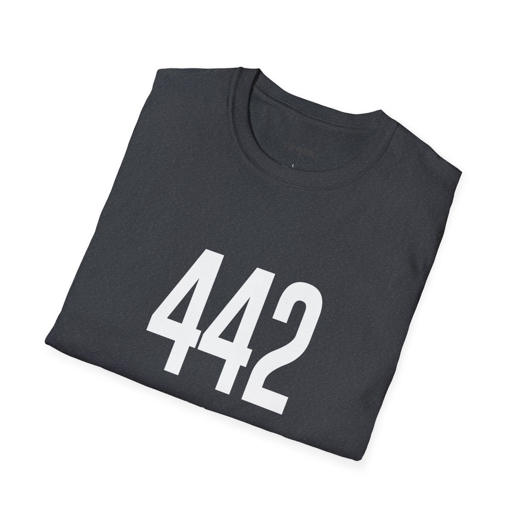 442 White Logo Front Unisex Softstyle T-Shirt