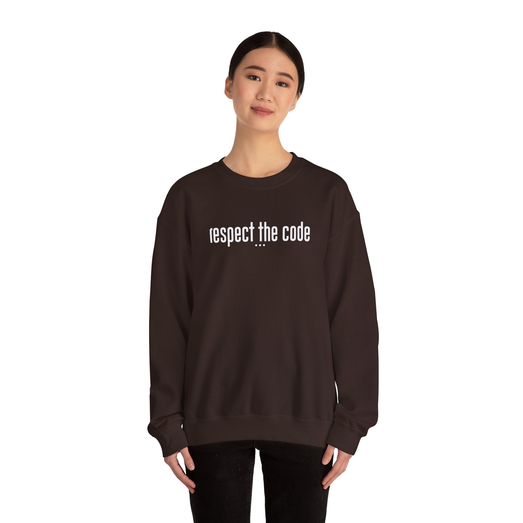 White "Respect the Code" Crewneck Sweatshirt