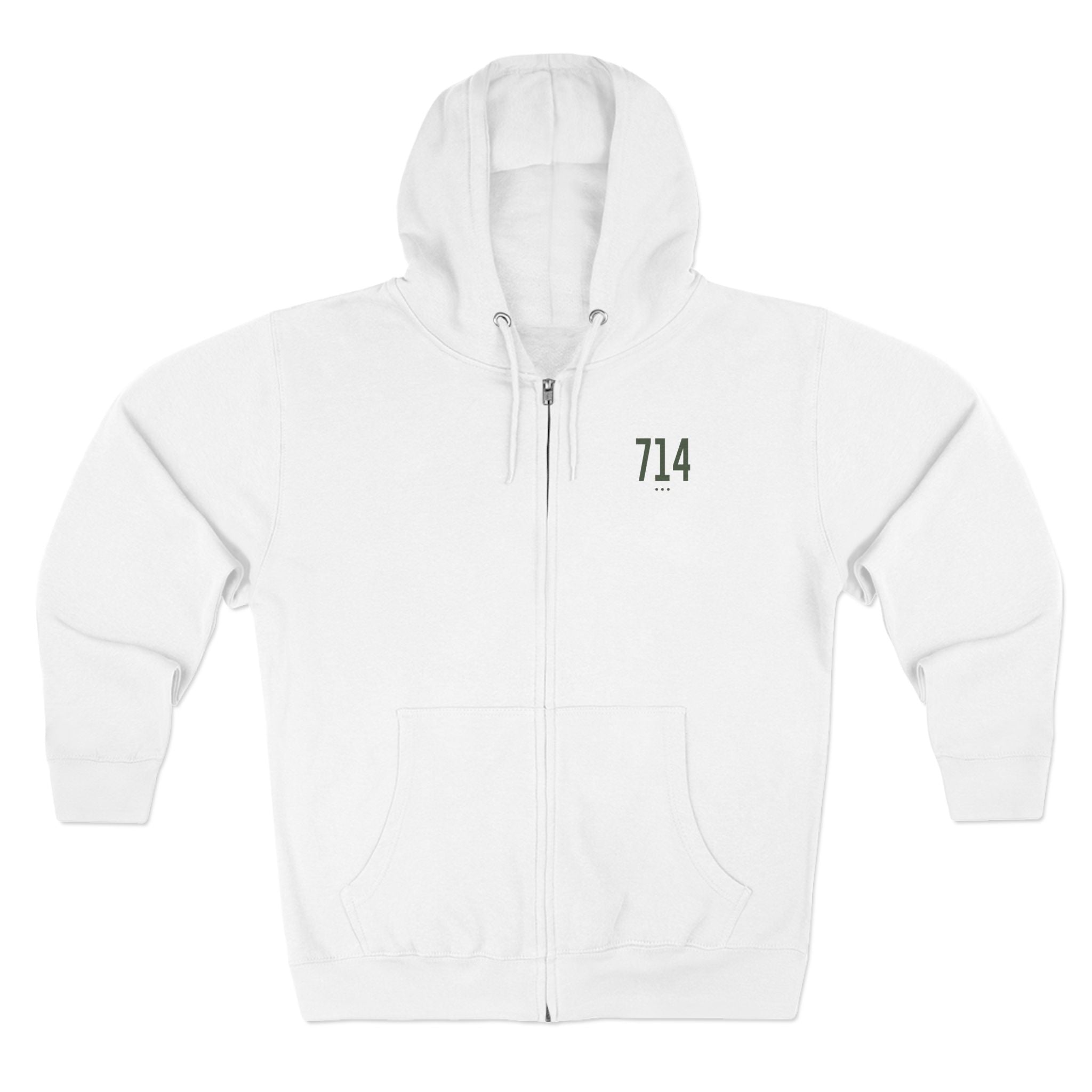 714 - White Zip Hoodie