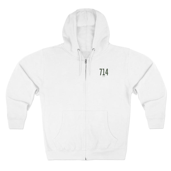 714 - White Zip Hoodie