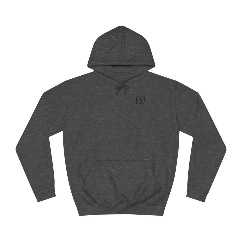 657 Black Logo College Hoodie