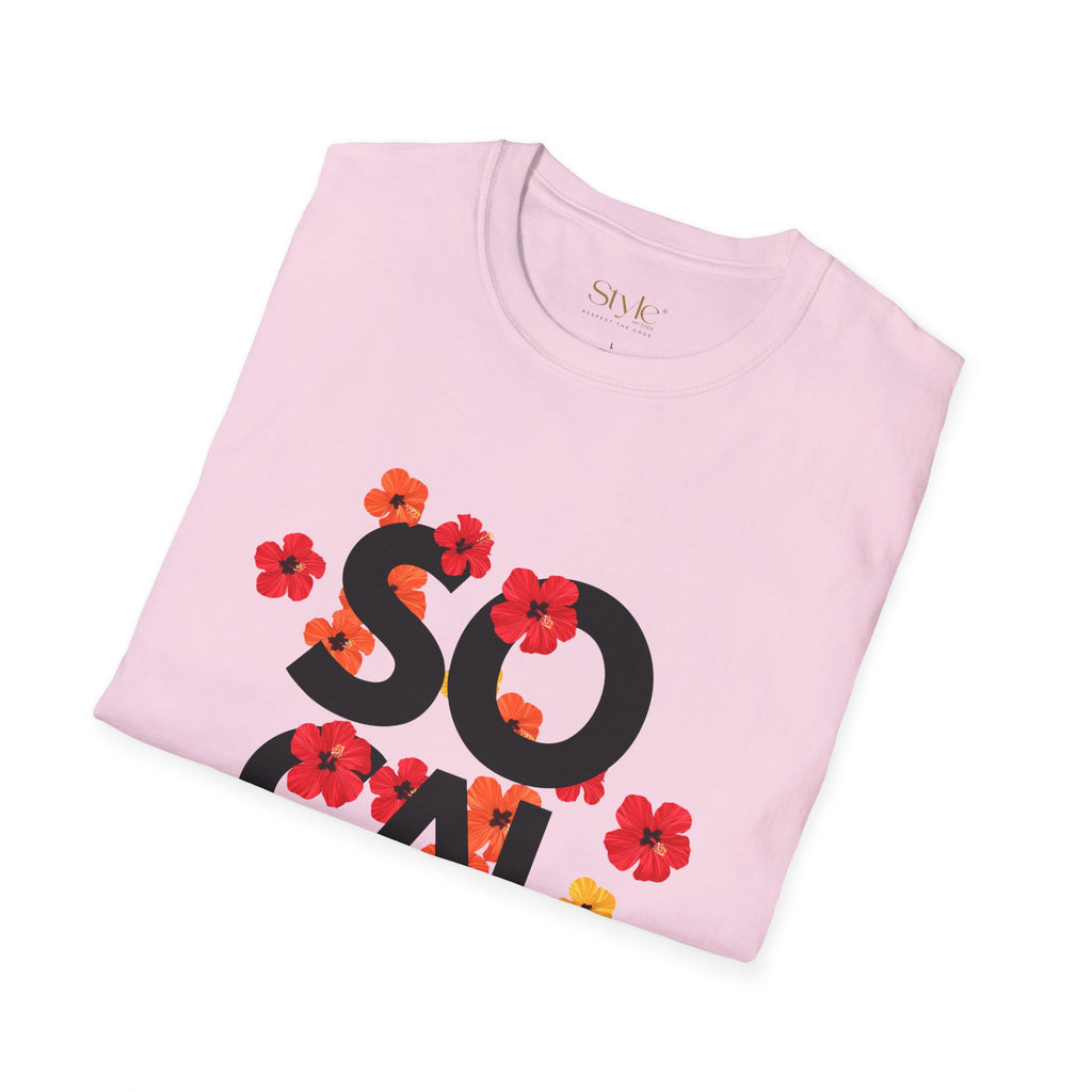 SoCal Local Floral T-Shirt | Unisex Softstyle Tee | Beachwear, Casual Outfit, Gift for Friends, Summer Vibes, Team Event