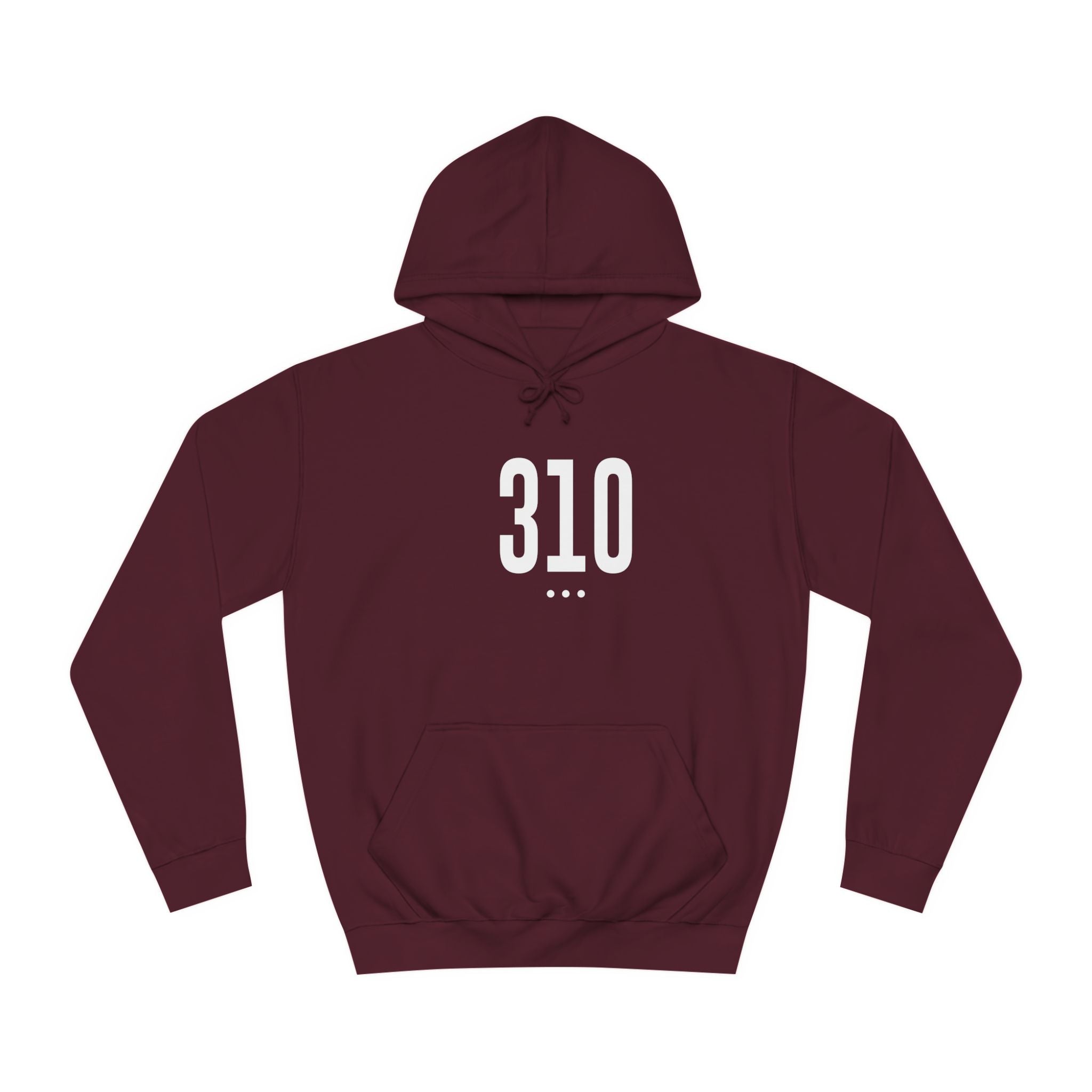 310 White Logo Front Unisex College Hoodie
