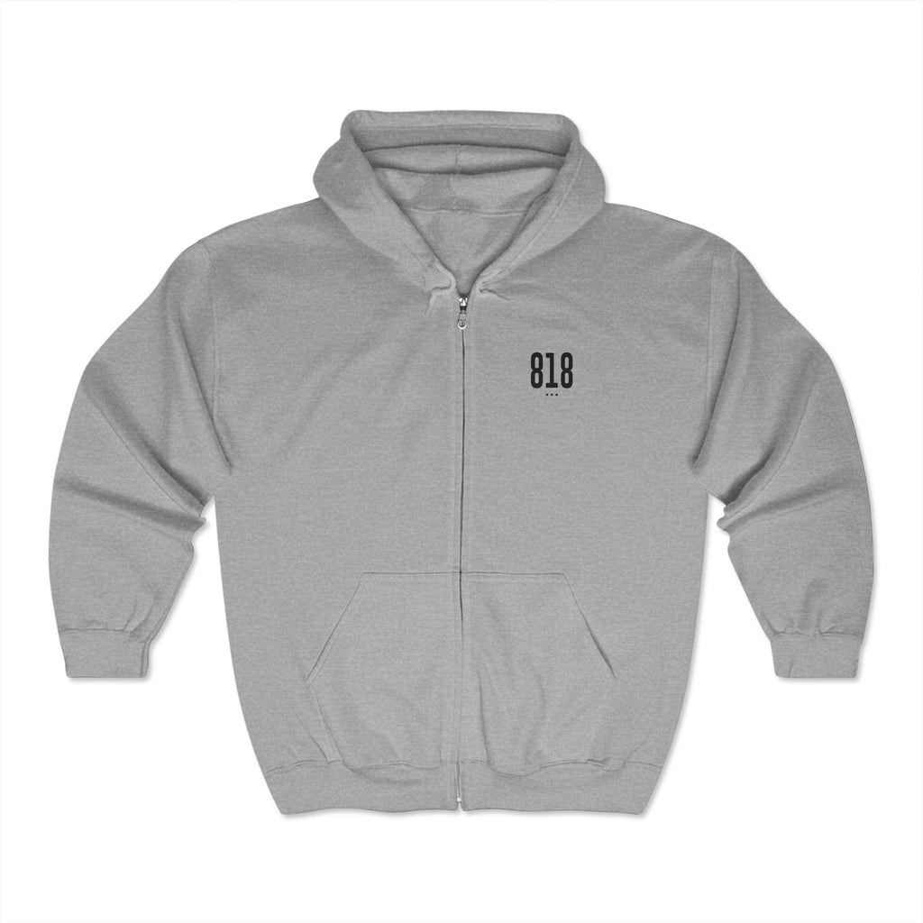 818 Black Logo Zip Hoodie