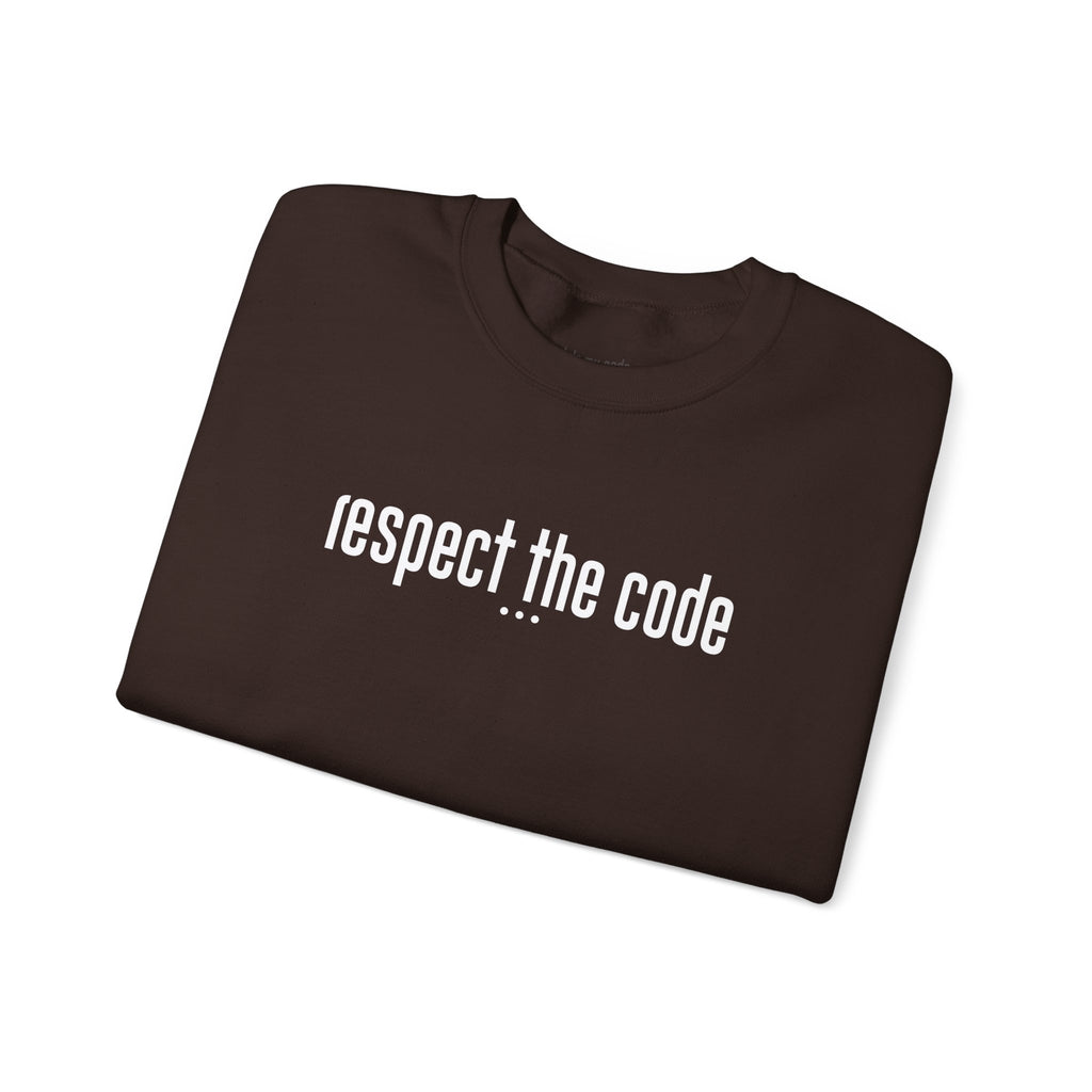 White "Respect the Code" Crewneck Sweatshirt