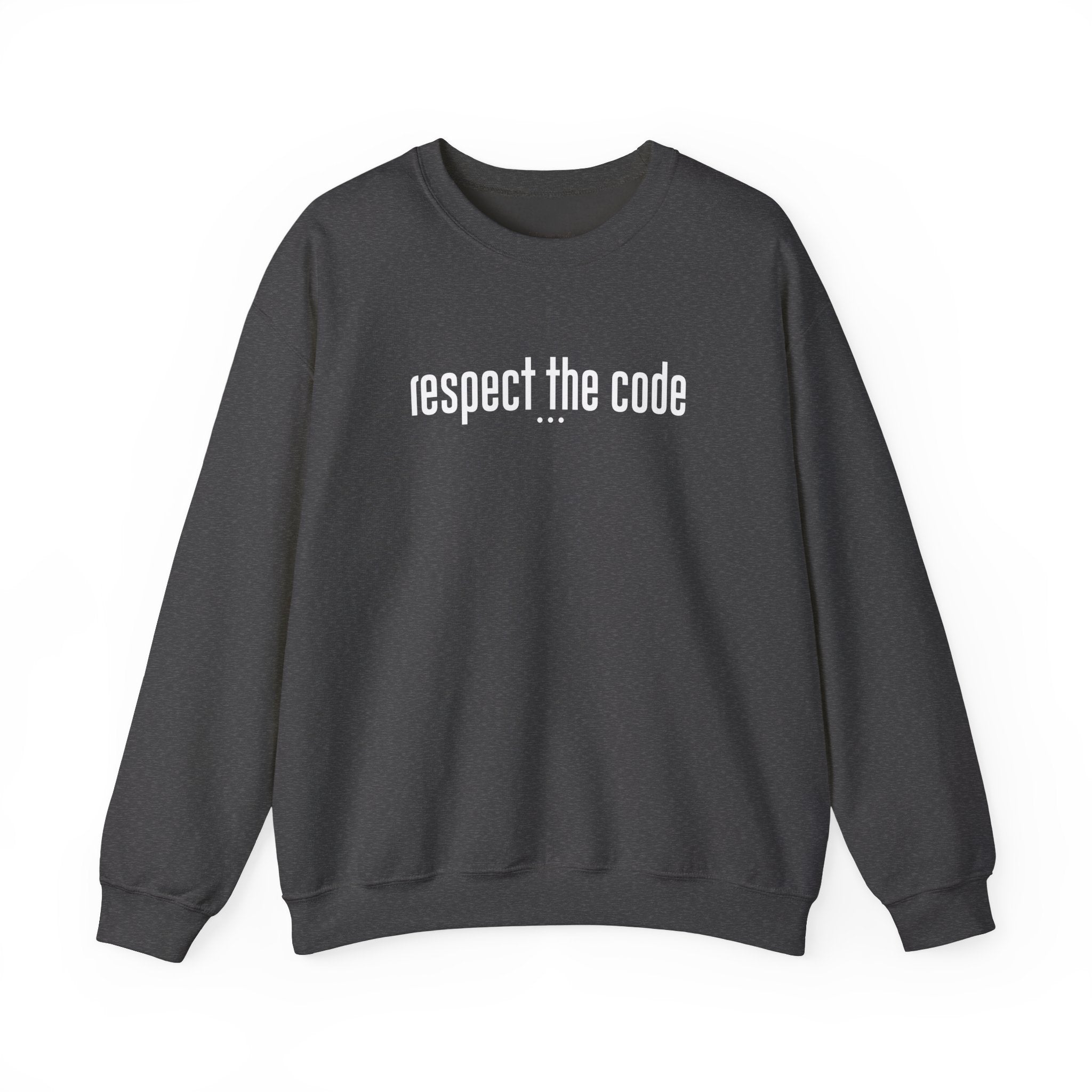 White "Respect the Code" Crewneck Sweatshirt