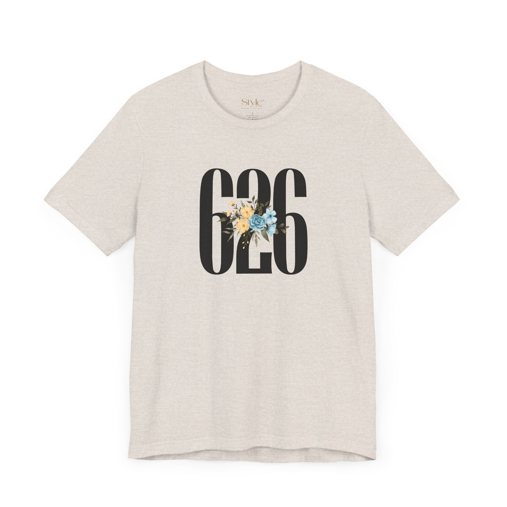 Floral 626 Unisex Tee - Casual, Gift, Birthday, Floral Design, Vintage Style