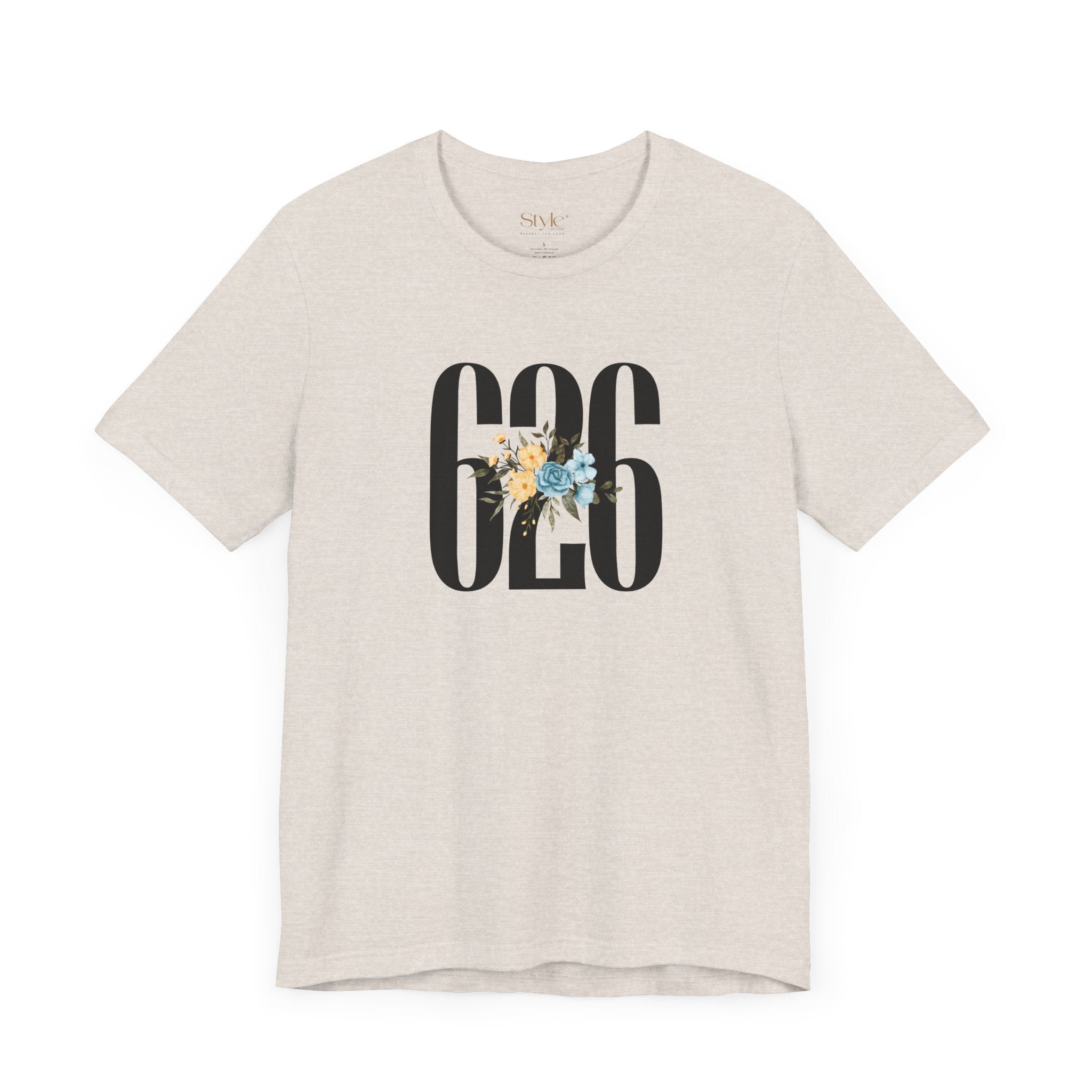 Floral 626 Unisex Tee - Casual, Gift, Birthday, Floral Design, Vintage Style