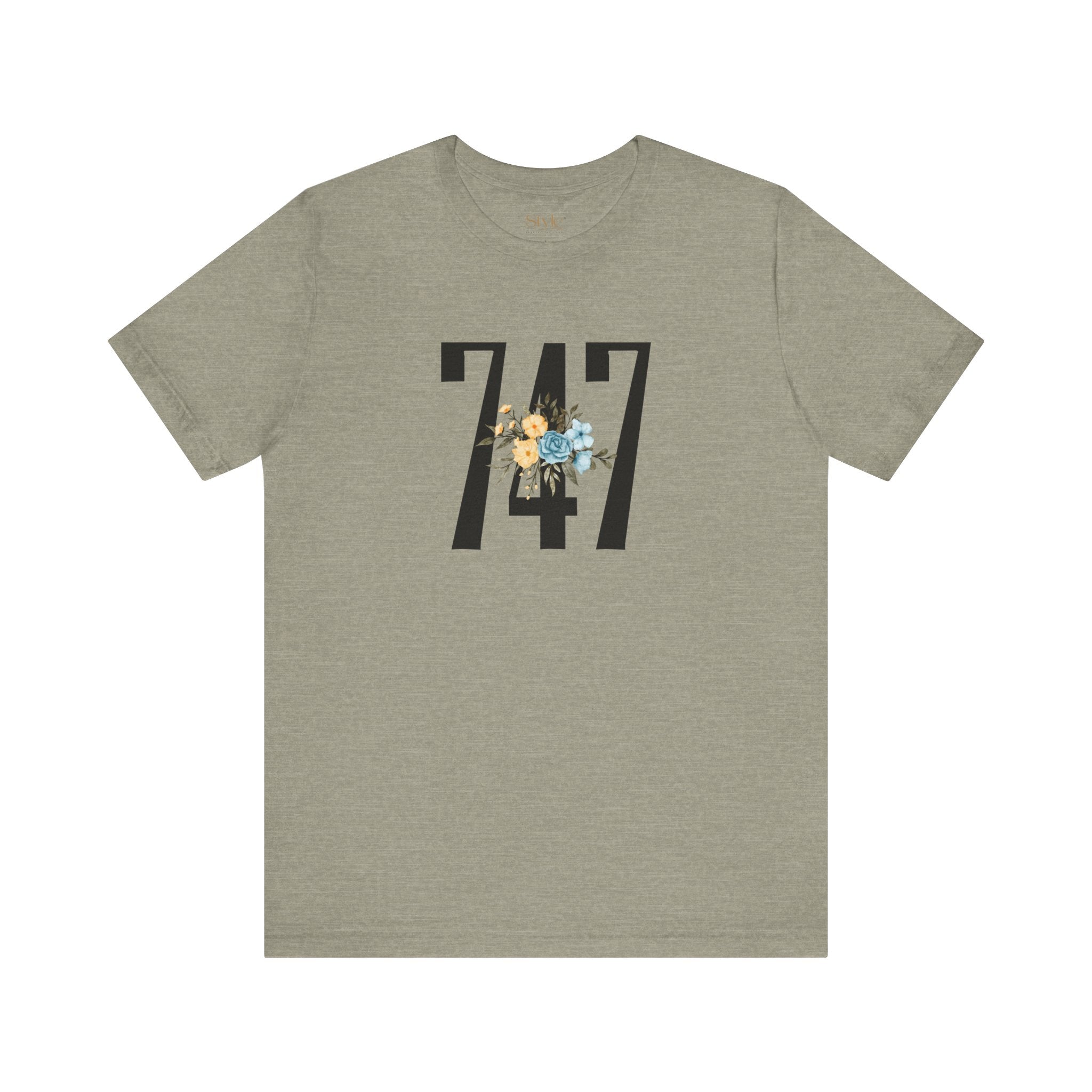 Floral 747 Unisex Tee - Casual, Gift, Birthday, Floral Design, Vintage Style