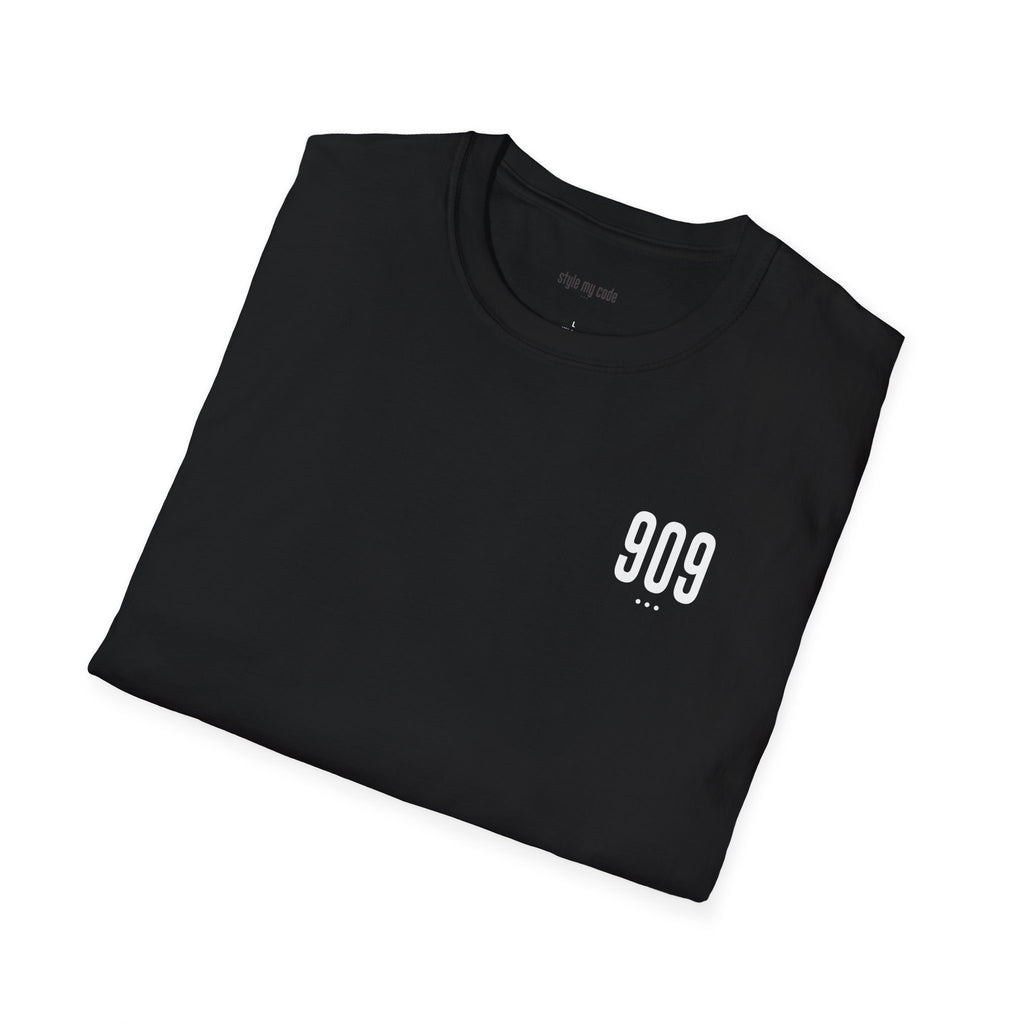 909 White Logo Soft-Style T-Shirt