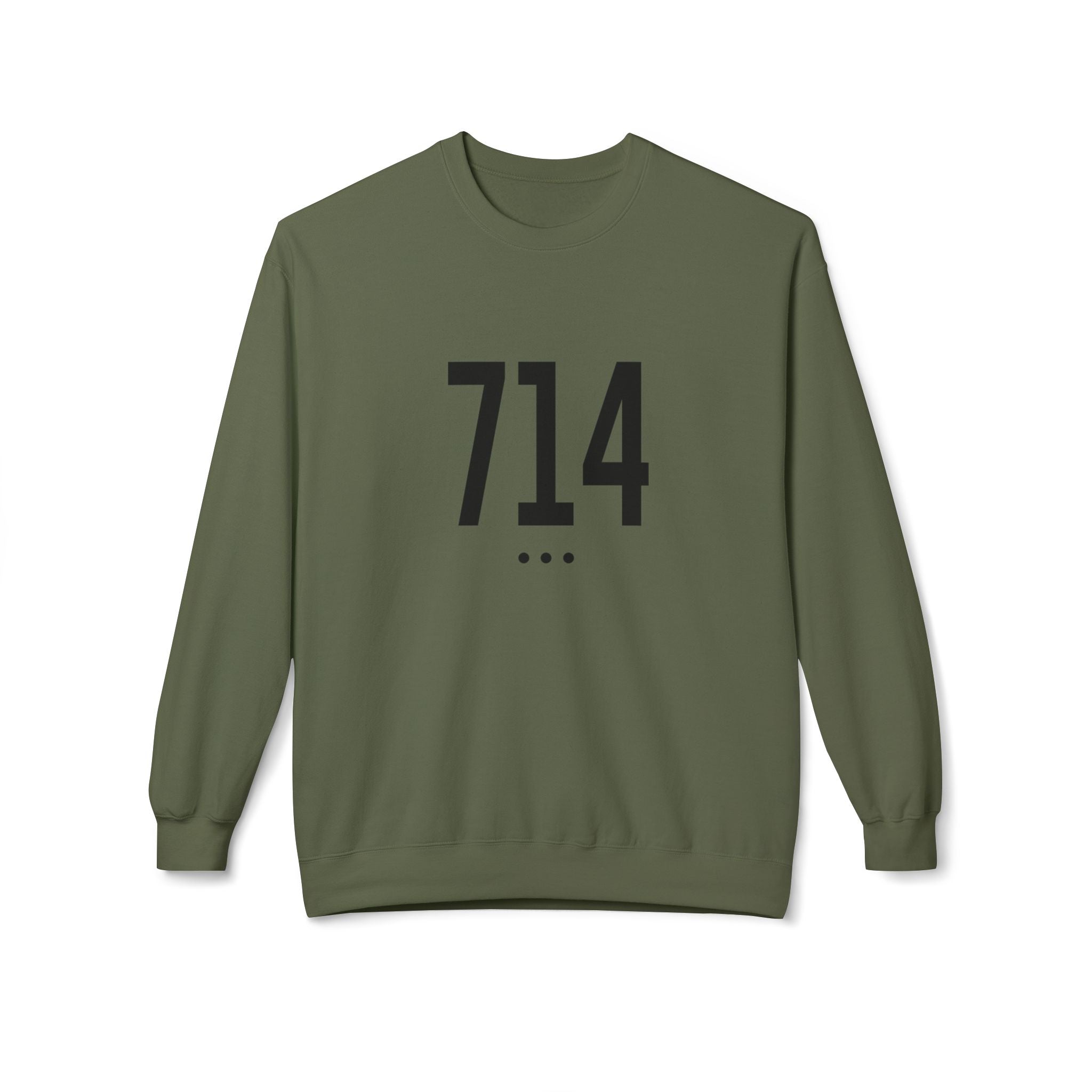 714 Black Logo Front Sweatshirt