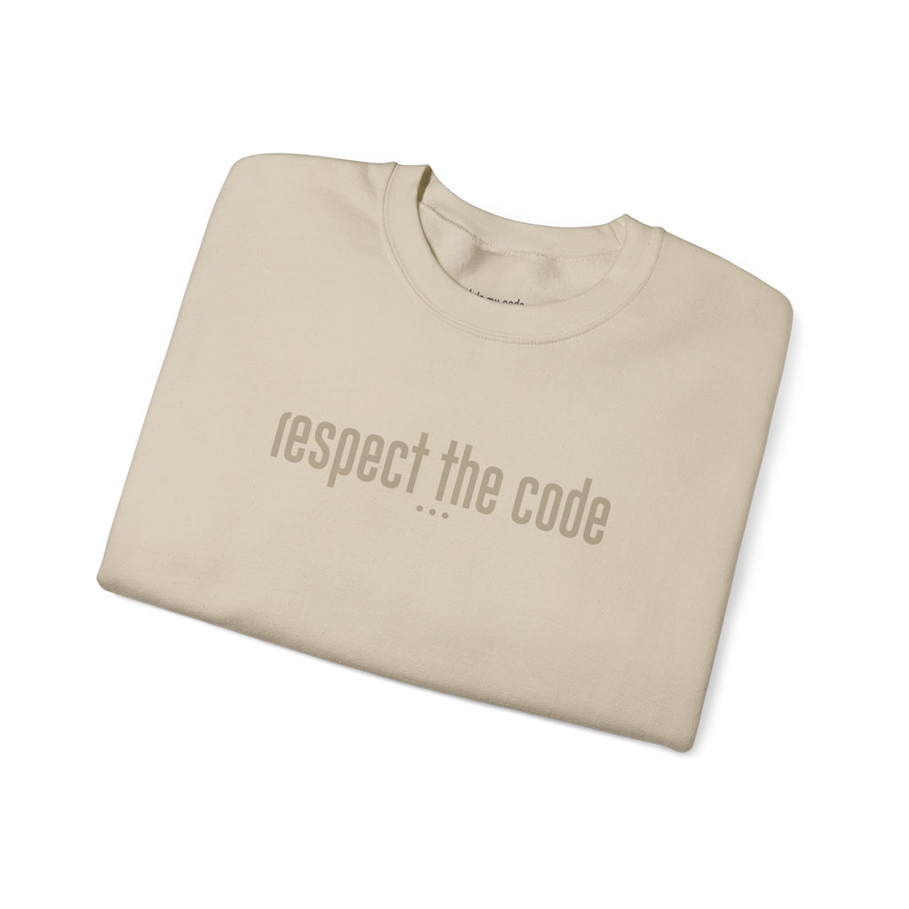 Tan "Respect the Code"  Crewneck Sweatshirt