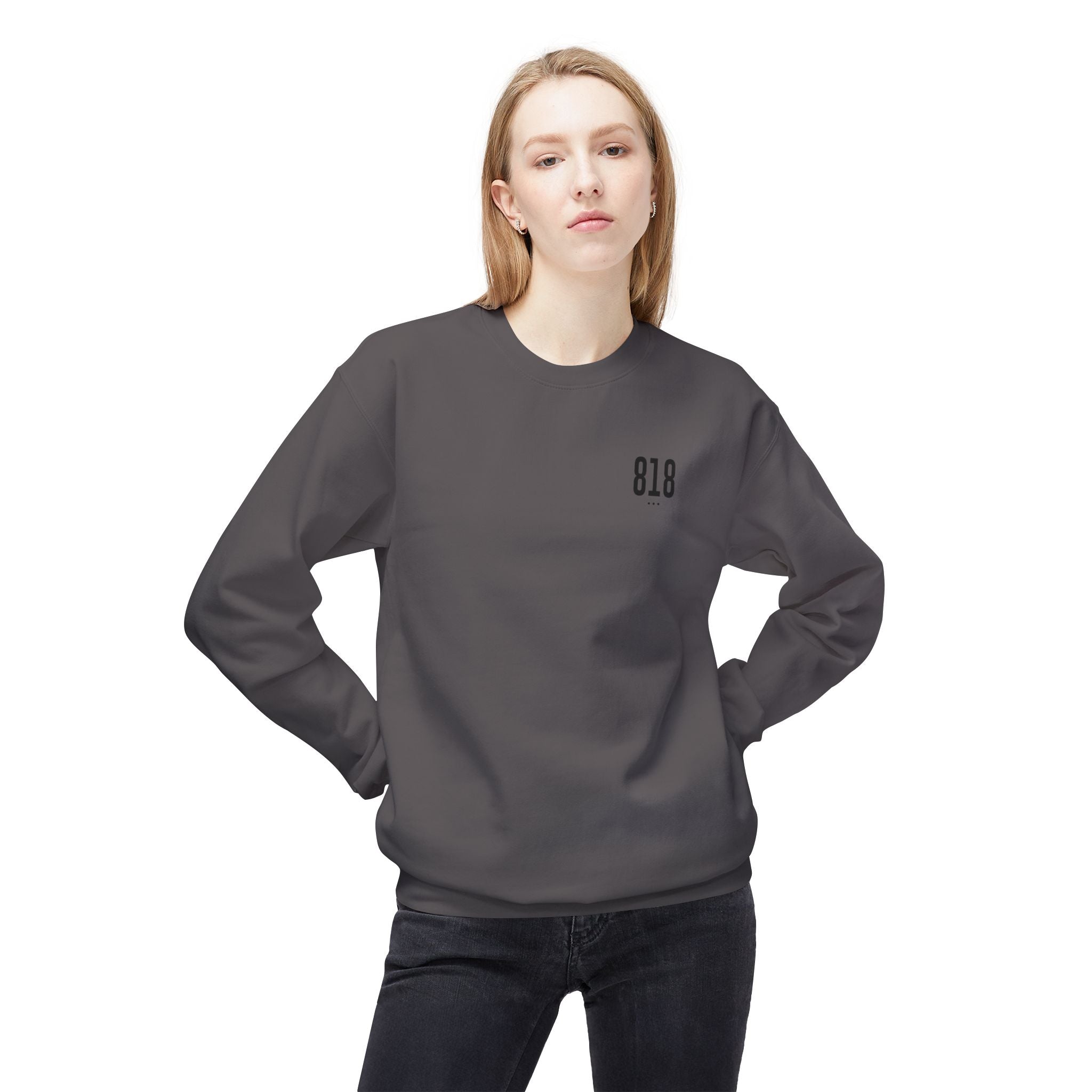 818 Black Logo Crewneck Sweatshirt