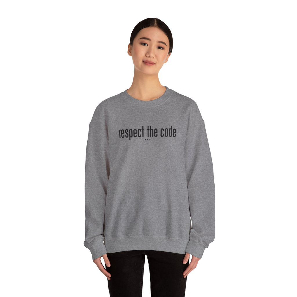 Black "Respect the Code" Crewneck Sweatshirt
